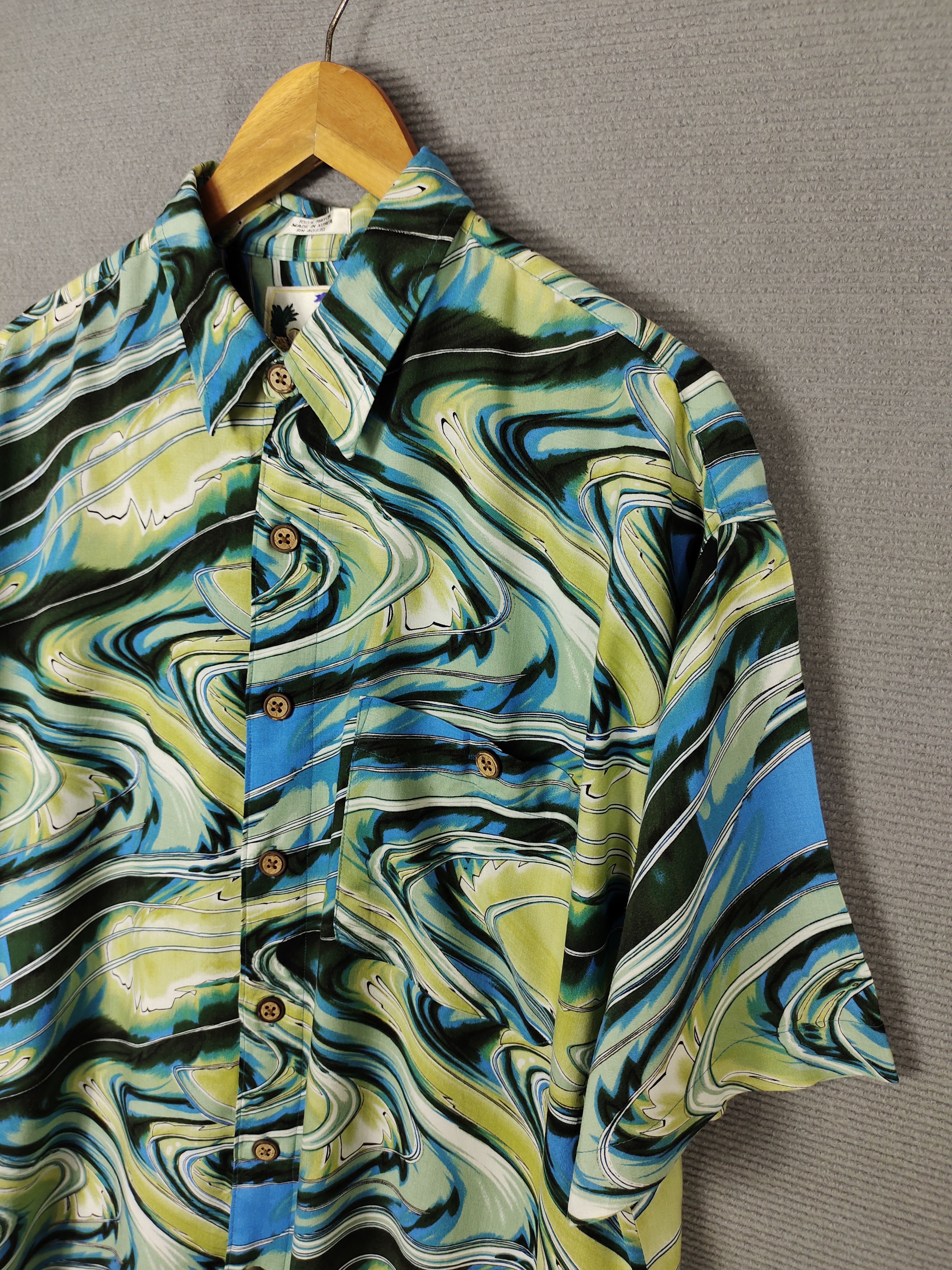 Hysteric Glamour 1990s M.E Sport Abstract Fractal Oversize Hawaiian Shirt Size US L / EU 52-54 / 3 - 2 Thumbnail