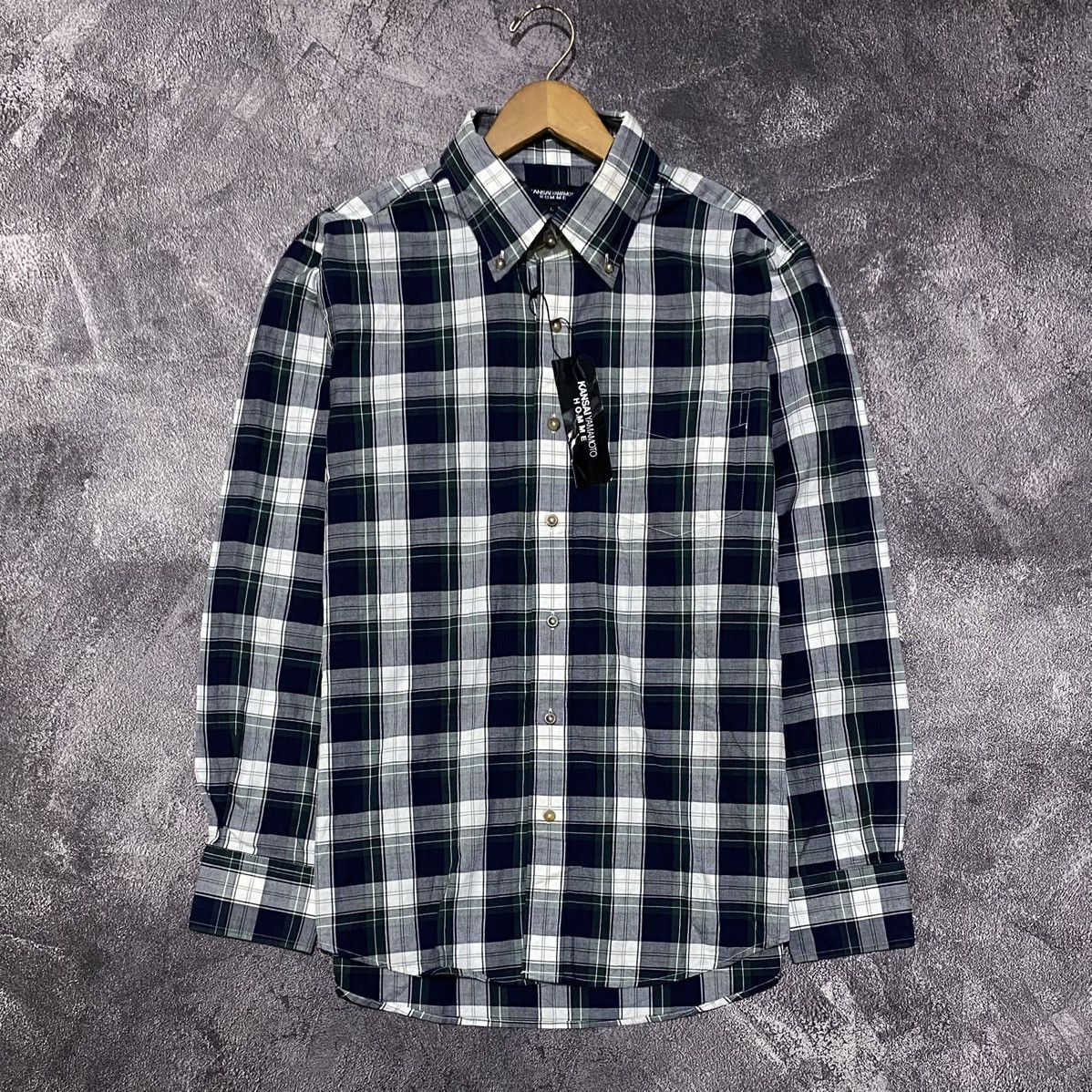 image of Kansai Yamamoto Plaid Shirt, Men's (Size Large)