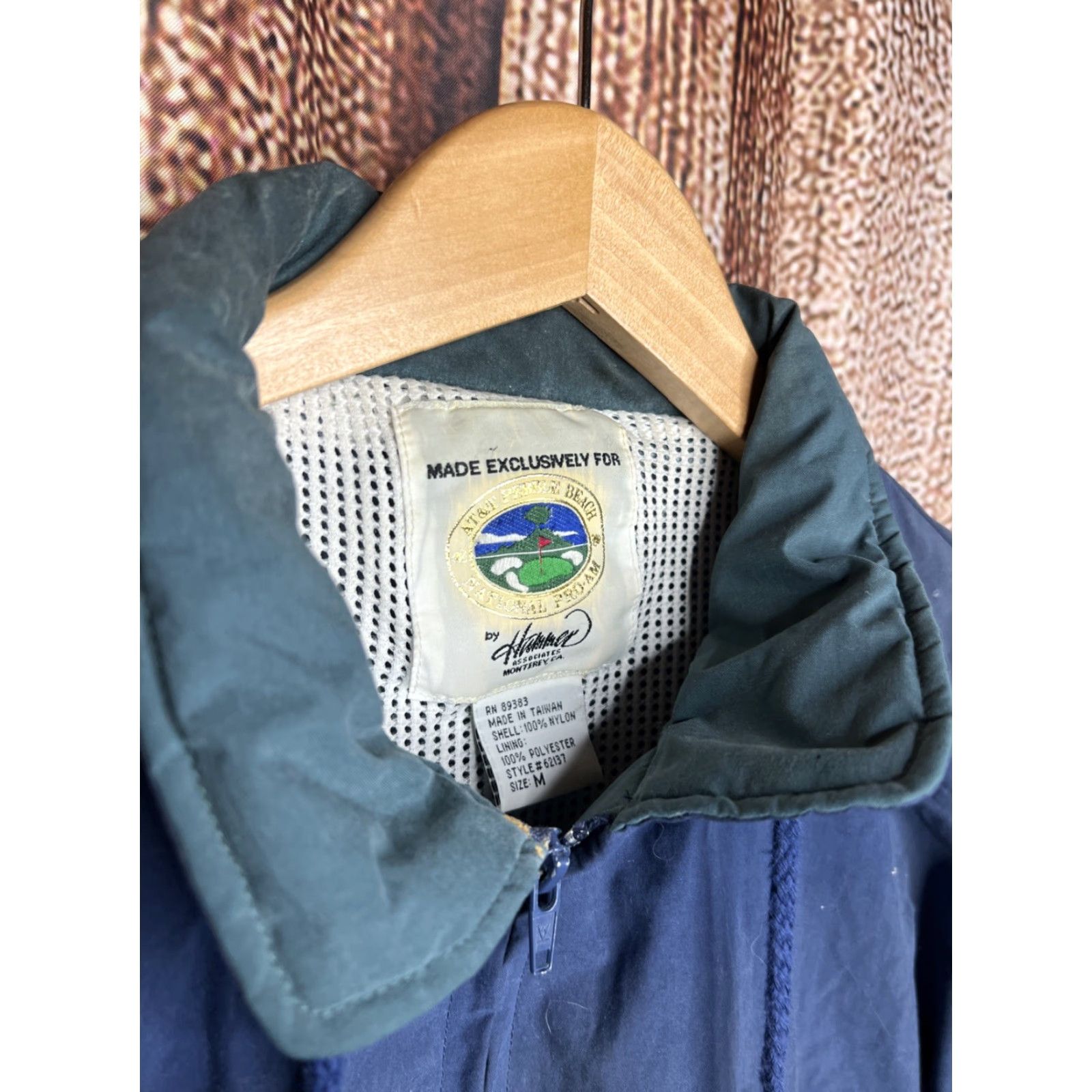 Vintage VINTAGE Pebble Beach ProAm Golf Windbreaker Jacket Regular Mens Medium Blue Nylon Full Zip Windbreaker Size US M / EU 48-50 / 2 - 2 Thumbnail