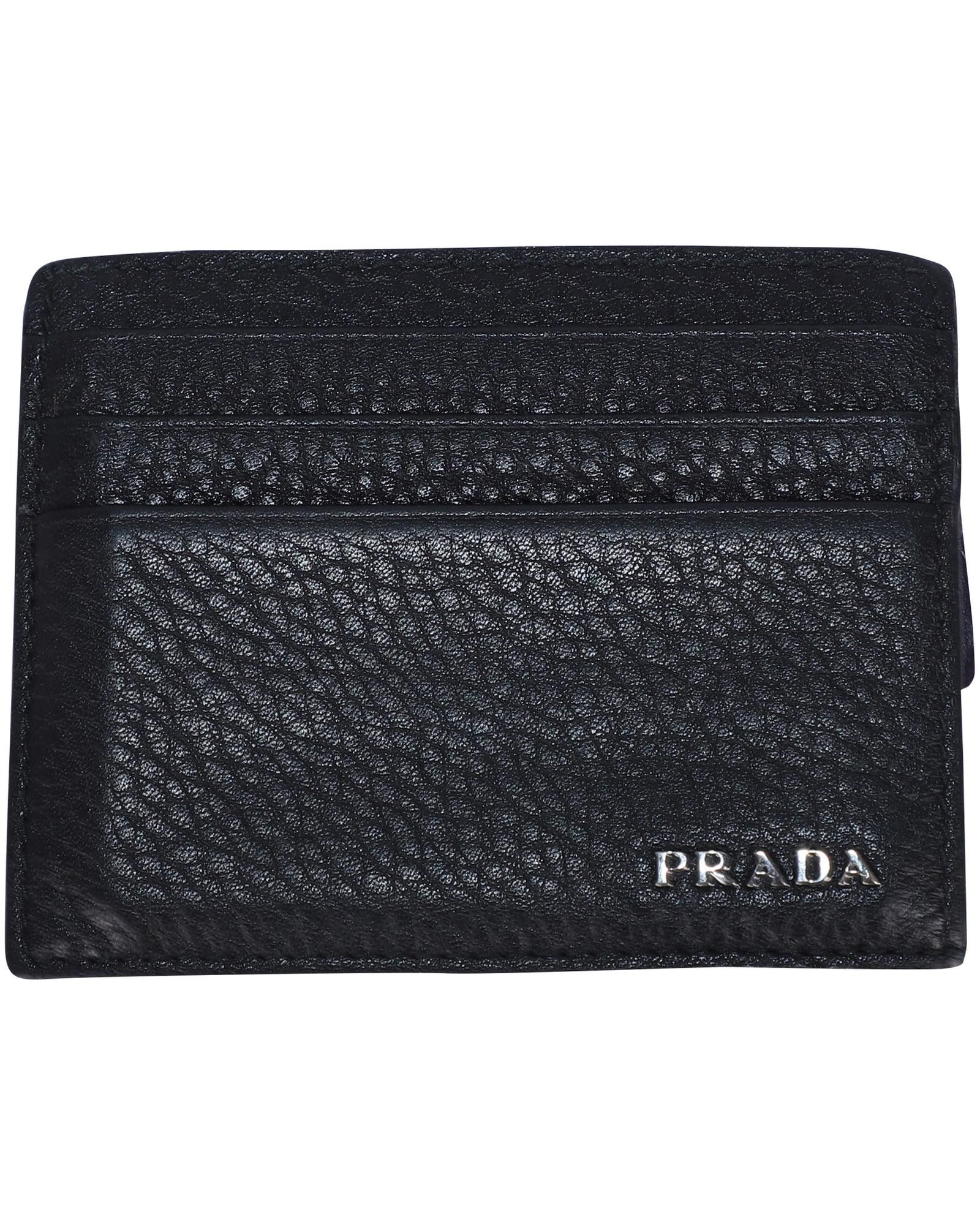 Prada Prada Porta Carte Card Holder in Black Leather | Grailed