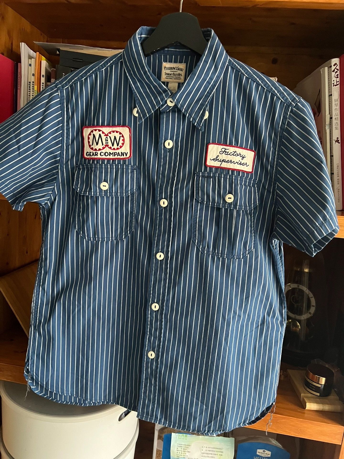 Pherrow's Pherrow’s Indigo Stripe Short Sleeve Work Shirt Size US M / EU 48-50 / 2 - 3 Thumbnail