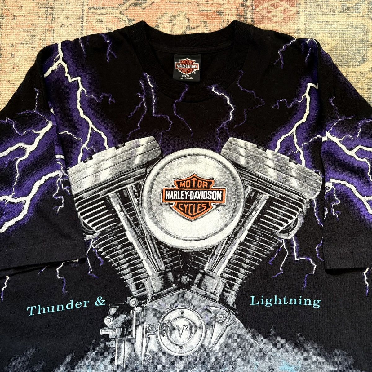 Grail 1990s Harley Davidson “Lighting & Thunder” AOP Tee