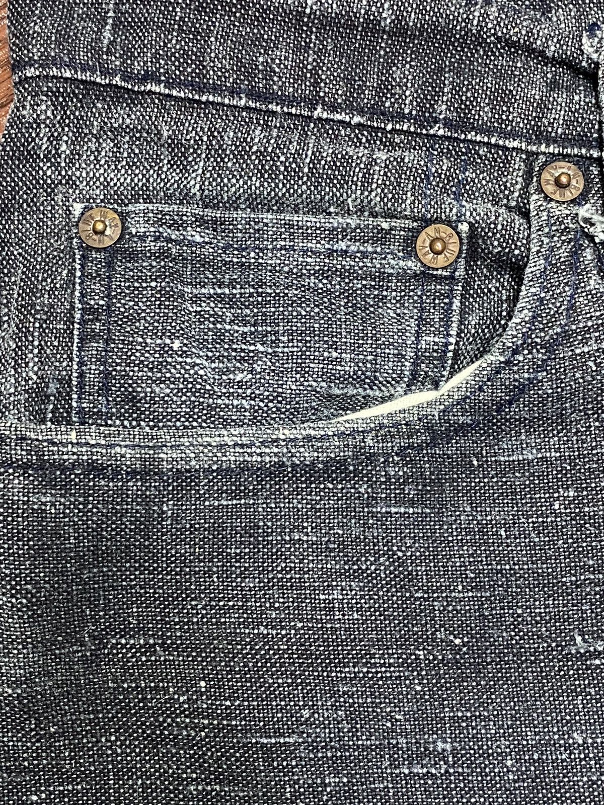 Other Vintage Japanese Brands Hemp Fabric Black Denim Baggy Pants Size US 34 / EU 50 - 10 Thumbnail