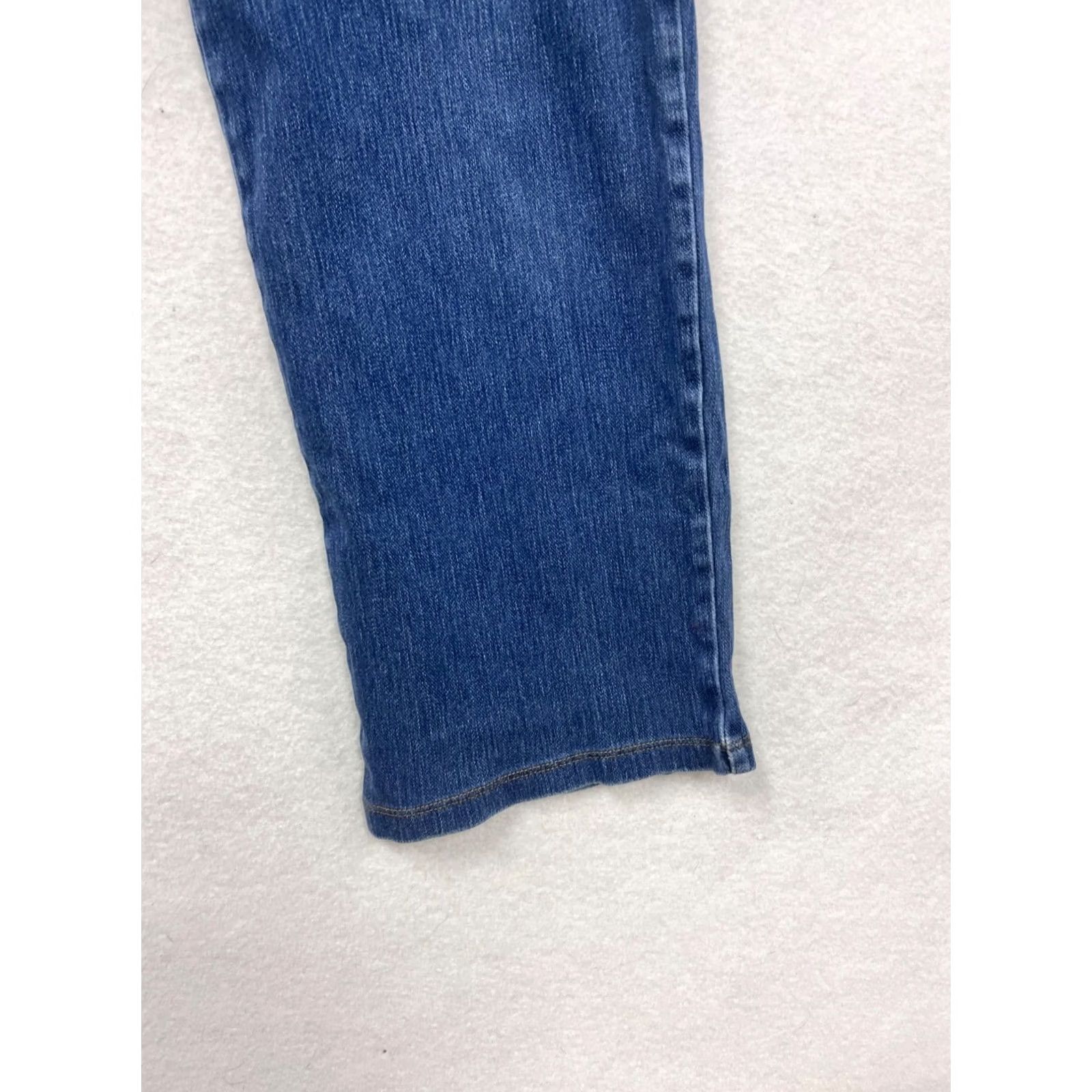 Vintage L.L.Bean Jeans Women Regular Medium Blue Denim Straight Pants M size 96% Cotton 4% Spandex Elastic Waistband Pre-Owned Like New Size 32" / US 10 / IT 46 - 5 Thumbnail