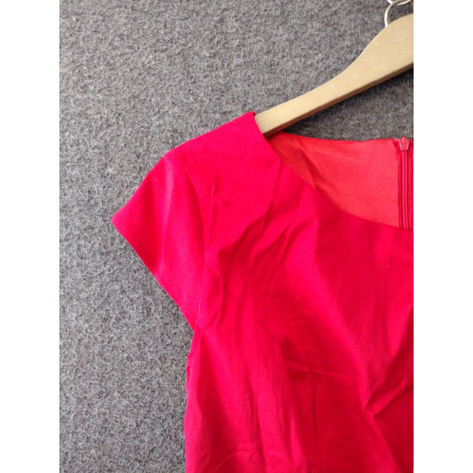 Vintage Pukavt Cap Sleeve Knee Length Dress Red M Fit & Flare Dress Shirt Women Size M / US 6-8 / IT 42-44 - 7 Thumbnail