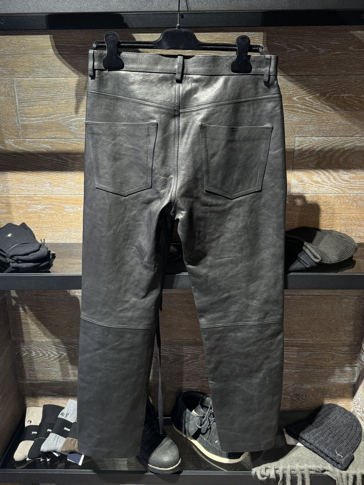 Ann Demeulemeester Last Size Ann Demeulemeester FW 24 Black Leather Pants Size US 34 / EU 50 - 5 Thumbnail