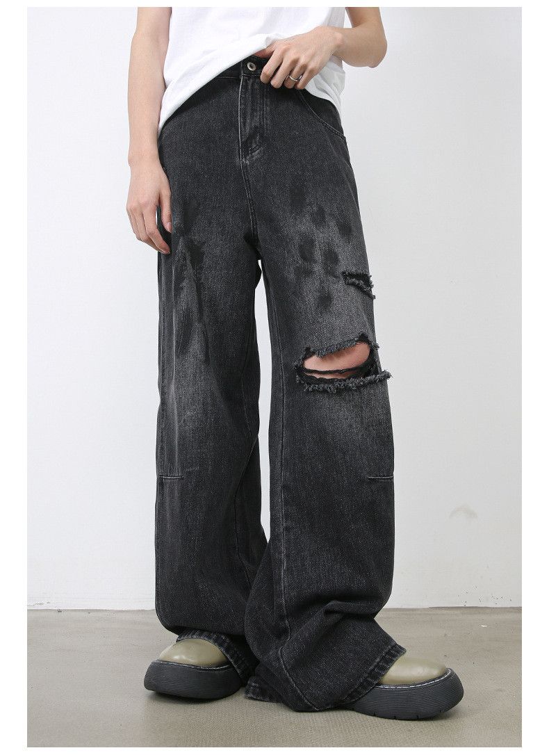 Japanese Brand × Jean American retro distressed straight-leg ripped jeans Size US 32 / EU 48 - 1 Thumbnail