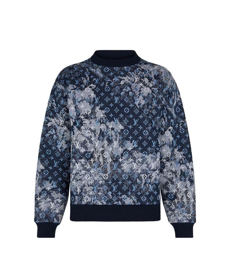 Louis Vuitton Logo monogram print crew neck pullover long