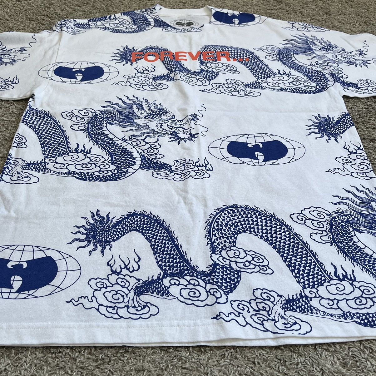 Wu-Tang Clan 🔴Wu-Wear Shirt Size XL Wu-Tang Dragons White Blue Rza Gza Size US XL / EU 56 / 4 - 11 Thumbnail