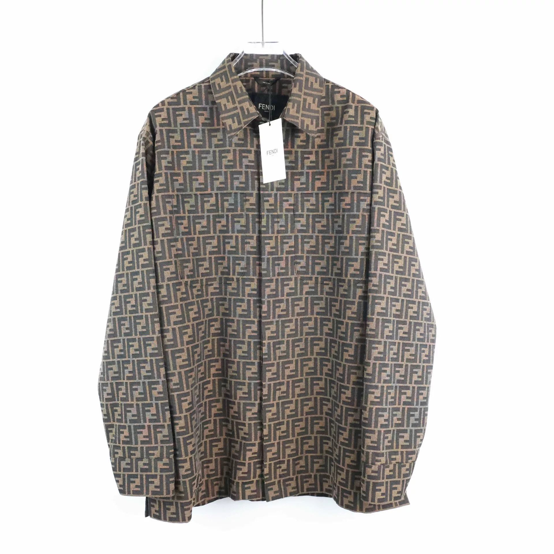 Fendi fendi ss22 logo print polo jacket Size US L / EU 52-54 / 3 - 1 Thumbnail
