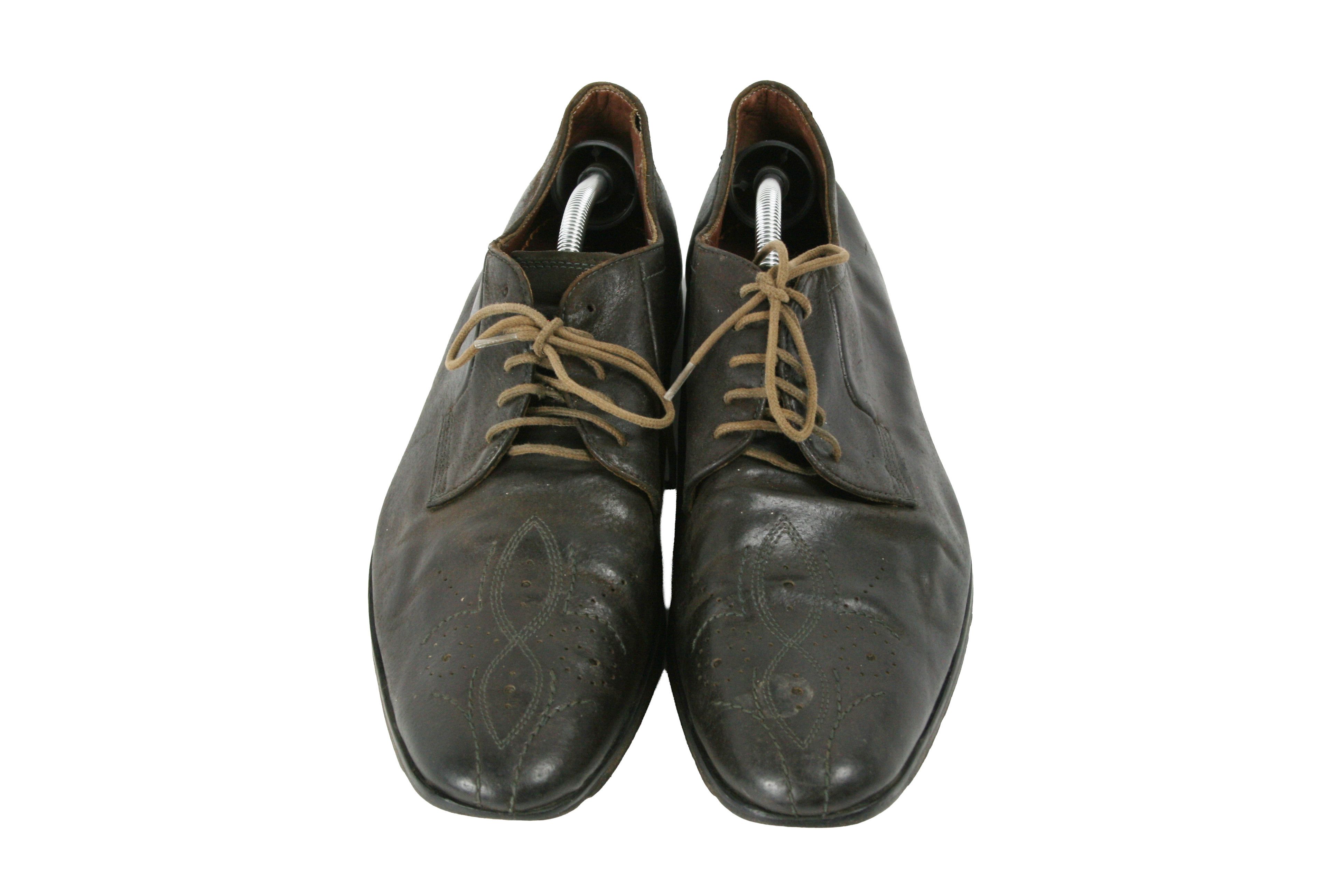 Hugo Boss 00S Avant Garde Perforated Leather Derby Vintage Size US 12 / EU 45 - 8 Thumbnail