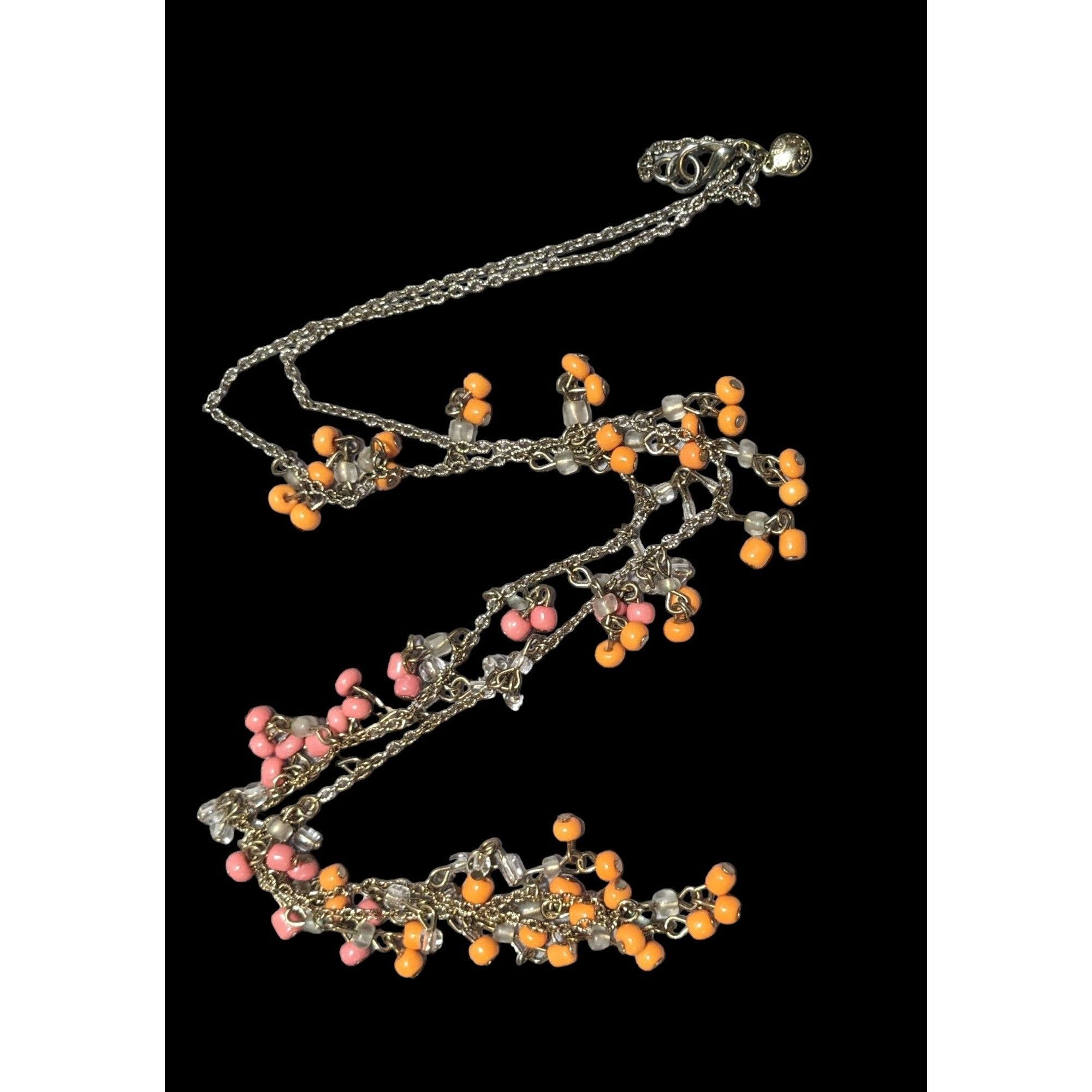 J.Crew J.Crew Orange Glass Bead Fringe Necklace Size ONE SIZE - 1 Thumbnail