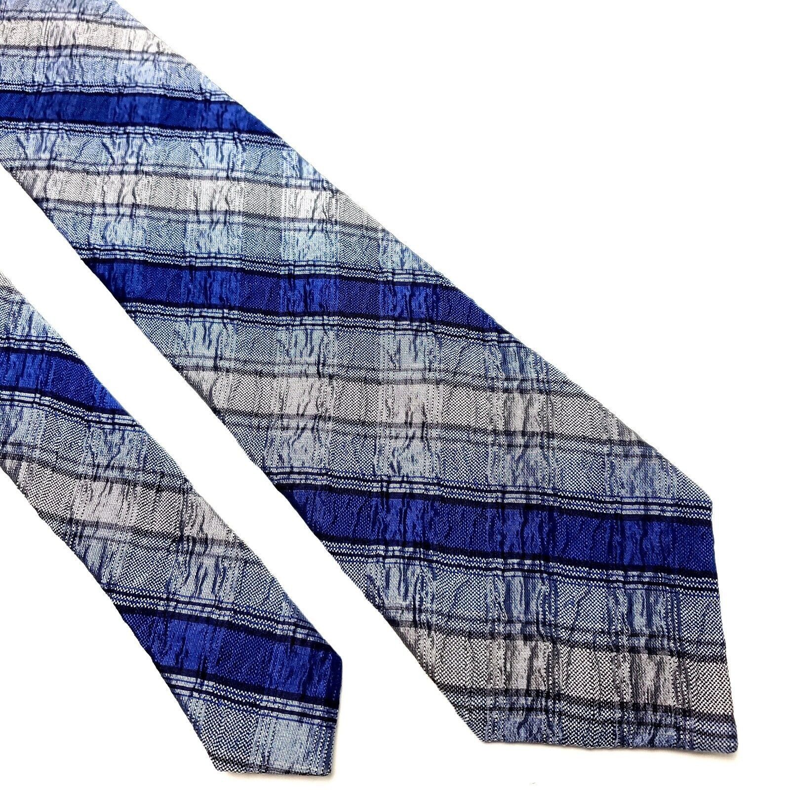 Stafford Stafford Performance Silk Tie Blue Striped Woven Size ONE SIZE - 1 Thumbnail