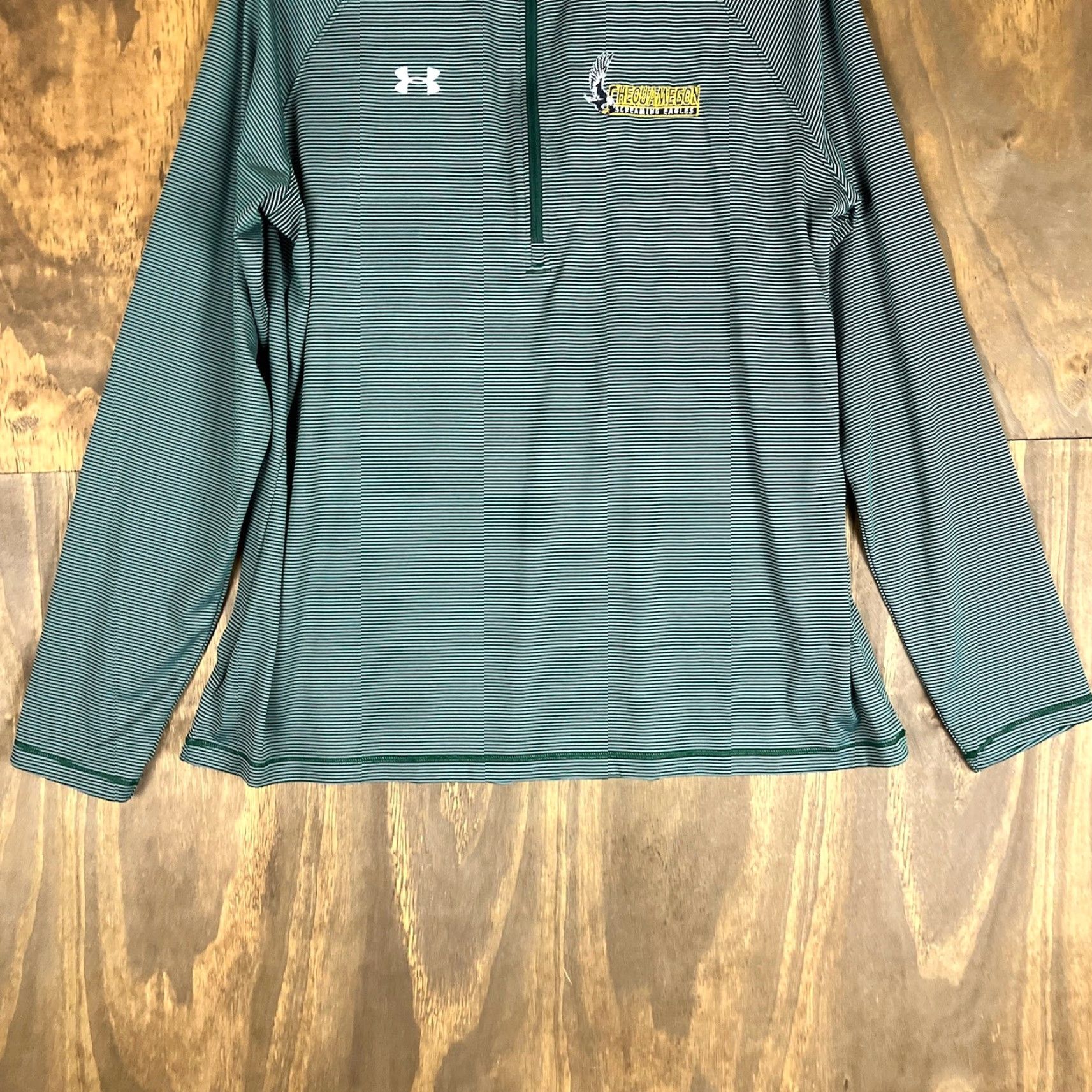 Under Armour Under Armour Mens Shirt Green White Striped 1/4 Zip Heat Gear XL Shirt Mens Size US XL / EU 56 / 4 - 3 Thumbnail