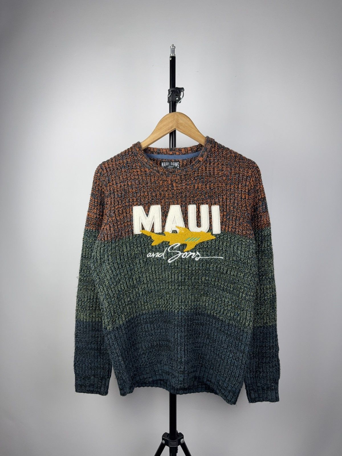 Maui and Sons × Vintage Vintage 00s Big Logo Maui & Sons Logo knitted Sweater Size US S / EU 44-46 / 1 - 1 Thumbnail
