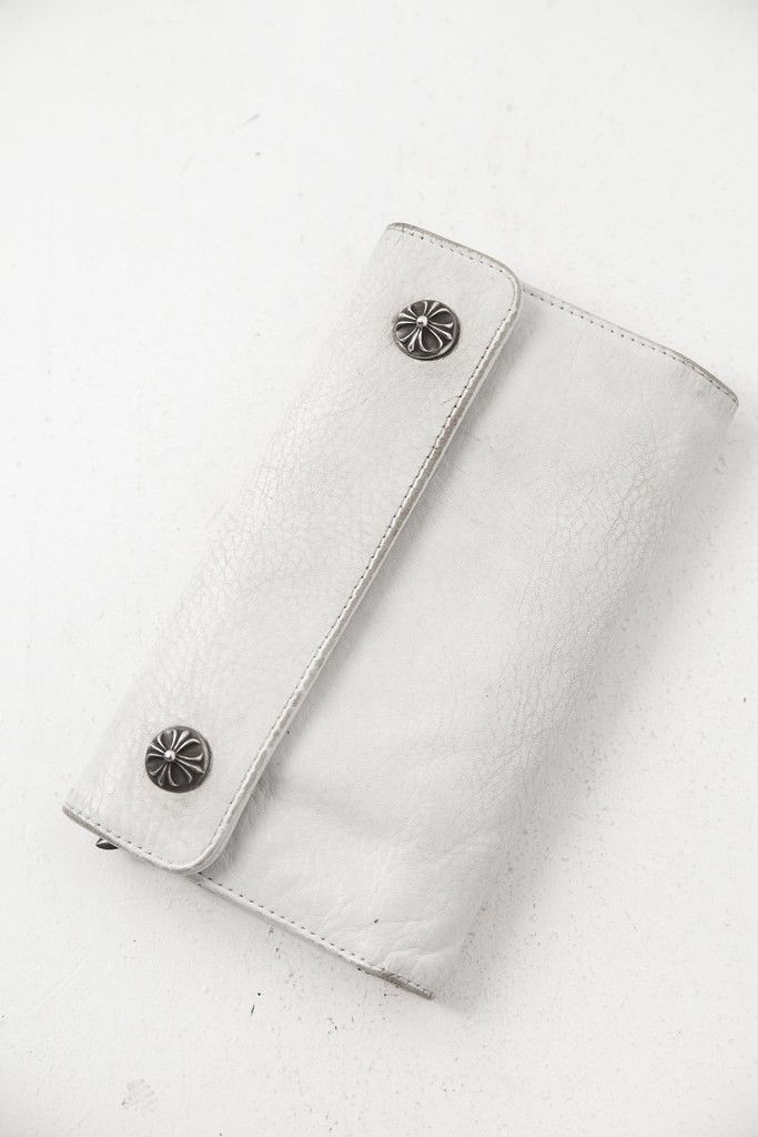 image of Chrome Hearts Wave Leather Wallet in White, Men's