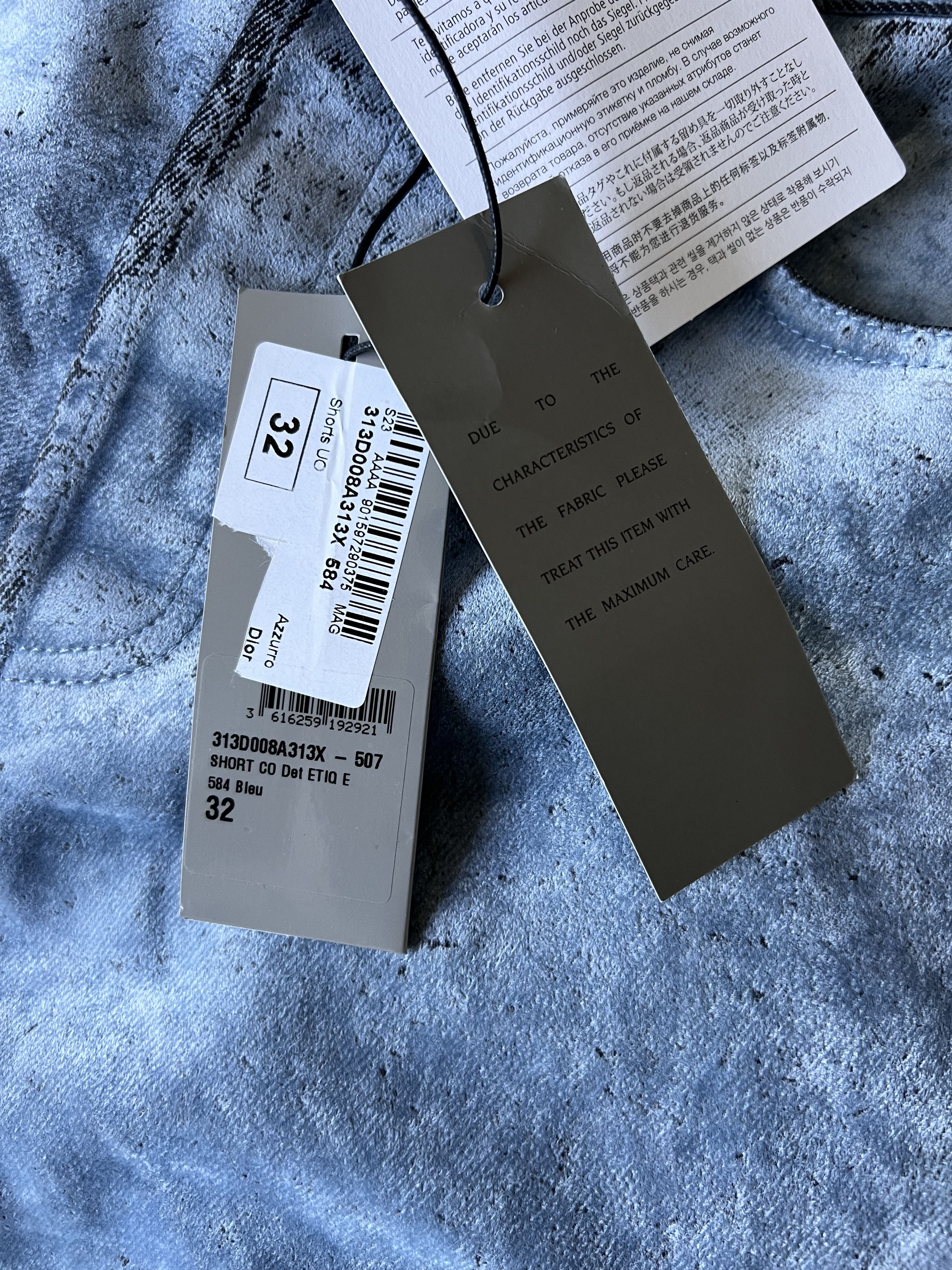 Dior × ERL Dior ERL Velour Distressed Shorts in Blue Size US 32 / EU 48 - 9 Thumbnail