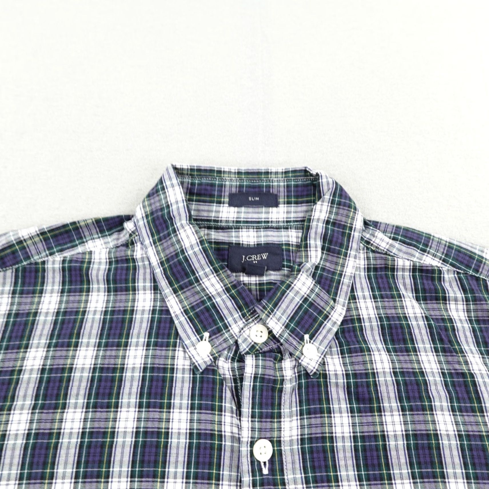 J.Crew J.CREW Shirt Mens Medium Blue Green Gray Plaid Twill Slim Fit Long Sleeve Button-Down Casual Workwear Size US M / EU 48-50 / 2 - 2 Thumbnail