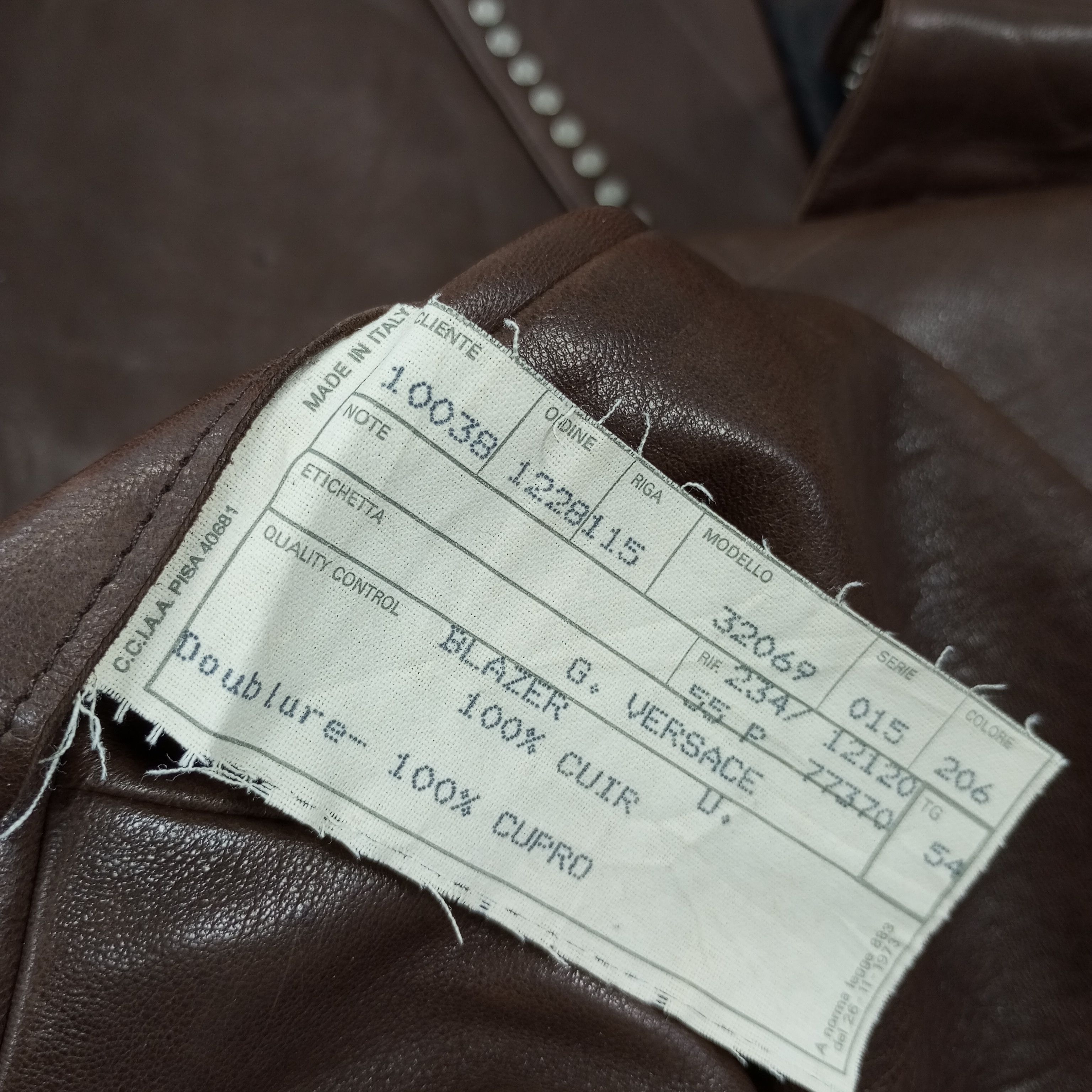 Versace × Vintage Gianni Versace Fashion Brand Leather Blazer Size 38R - 7 Thumbnail