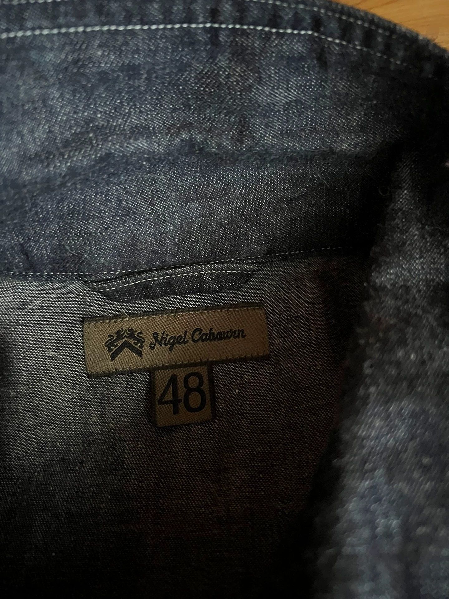 Nigel Cabourn Nigel Cabourn Denim Panel Short-Sleeve Shirt Japan Size US M / EU 48-50 / 2 - 8 Thumbnail