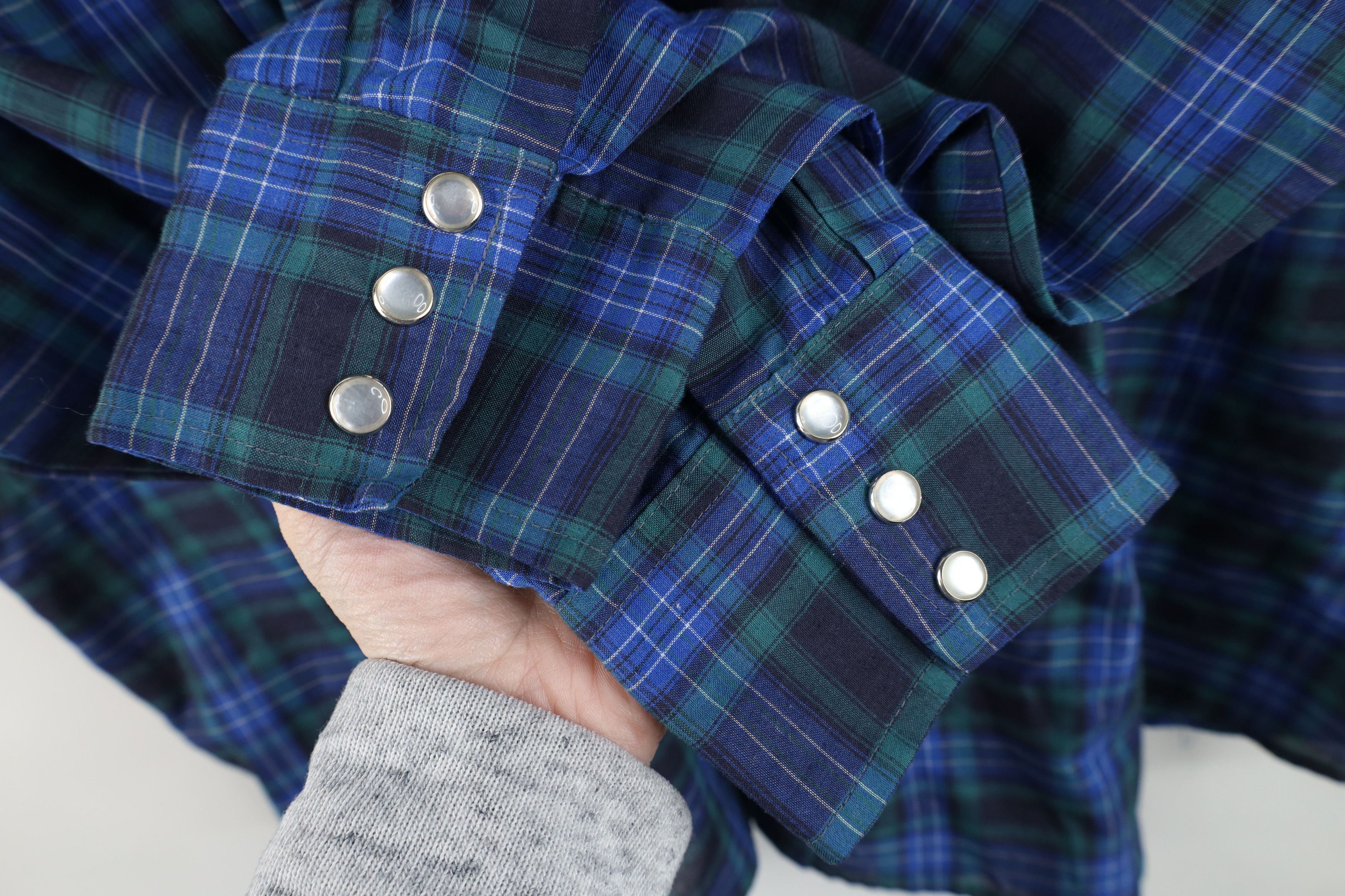 Vintage Vintage 90s Streetwear Rodeo Cowboy Snap Button Shirt Plaid Size US XL / EU 56 / 4 - 6 Thumbnail
