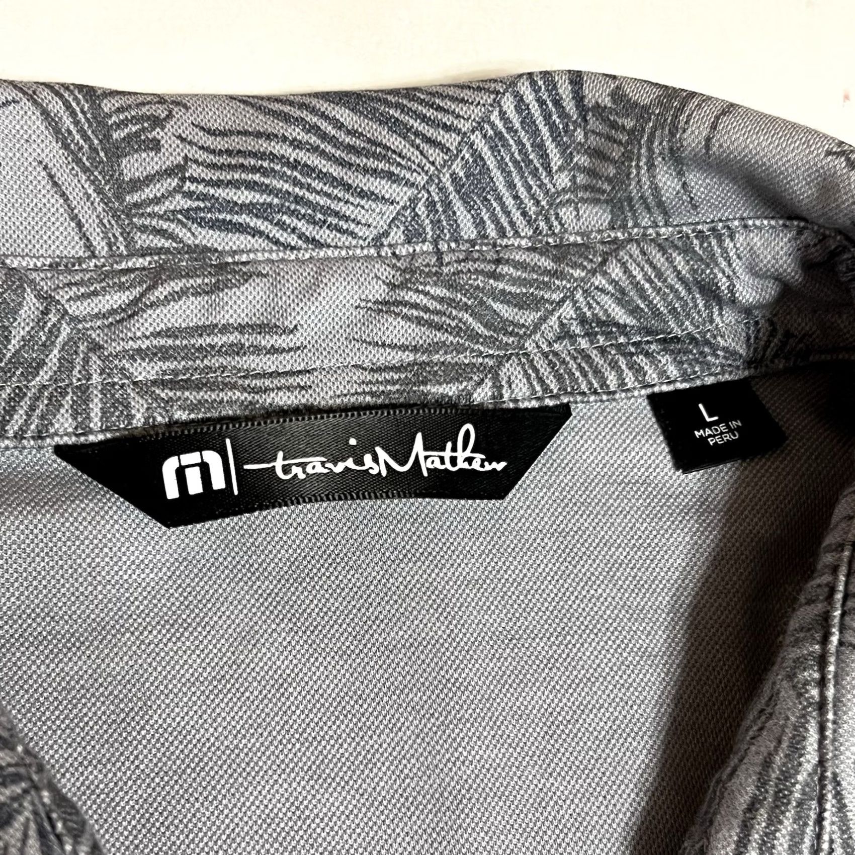 TravisMathew Travis Mathew Polo Shirt Mens L Gray Floral Stretch Golf Performance Size US L / EU 52-54 / 3 - 7 Thumbnail