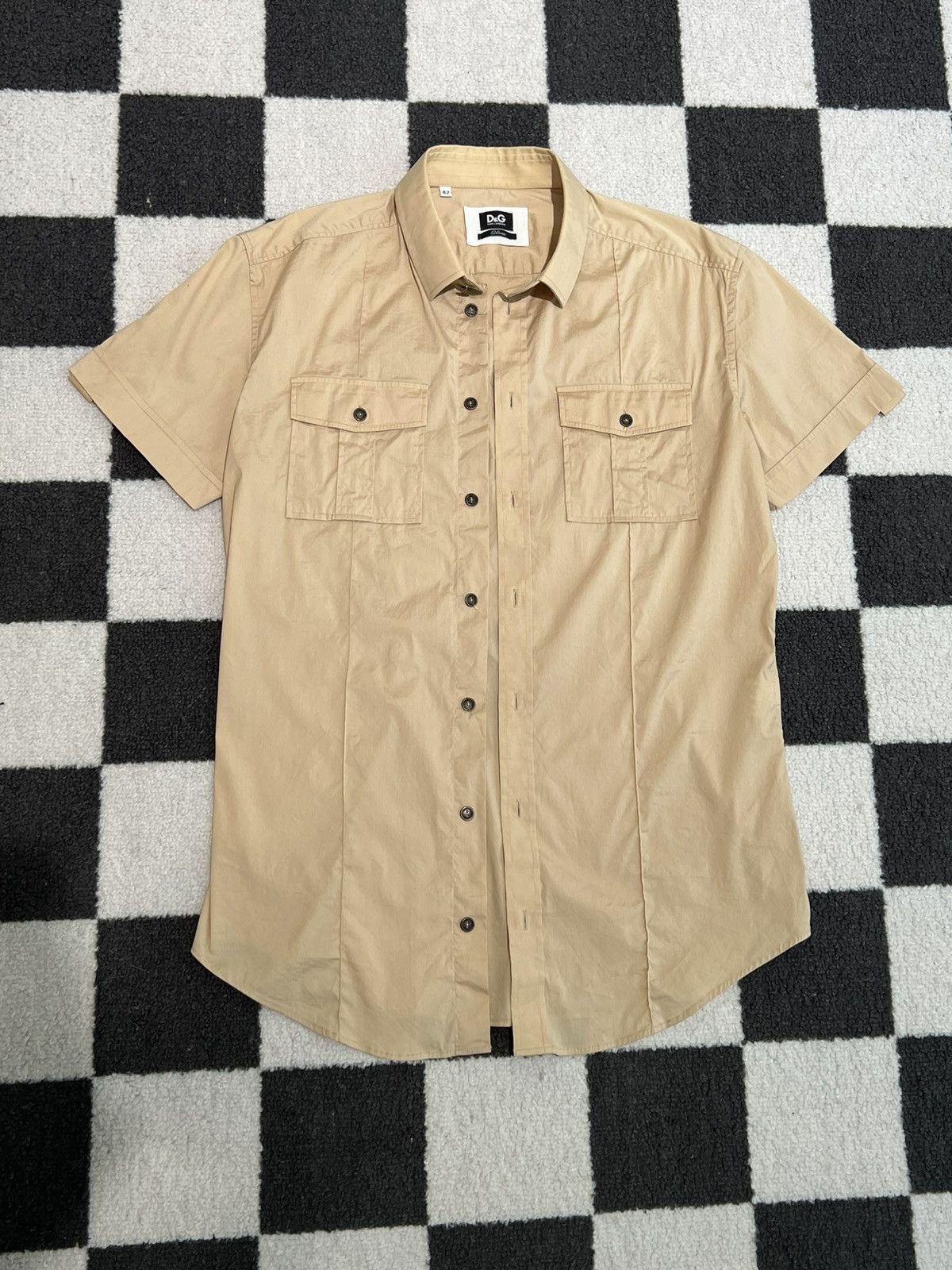 Dolce & Gabbana D&G Utility Dolce & Gabanna Beige Slim Shirt Size US L / EU 52-54 / 3 - 1 Thumbnail