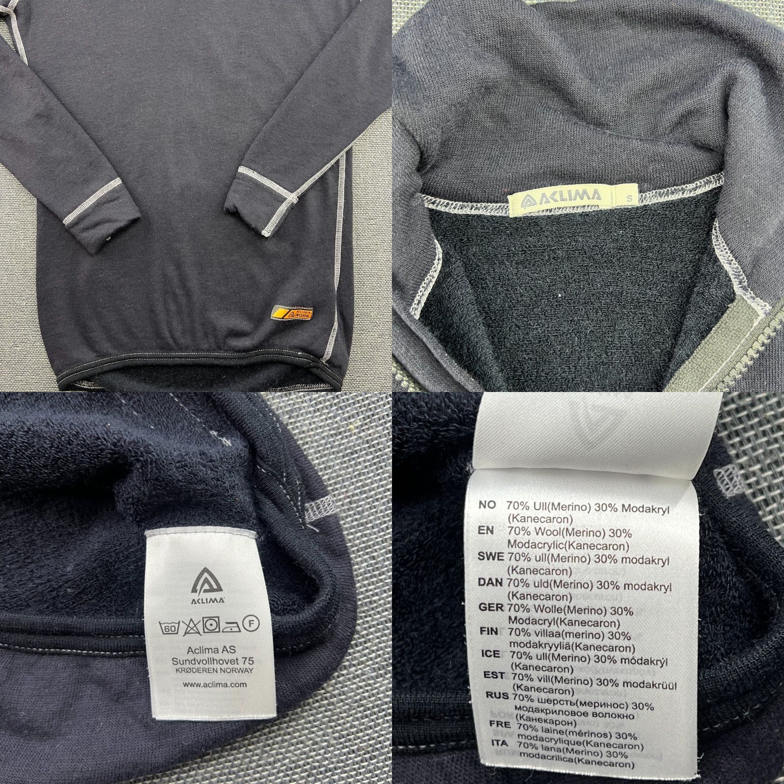 Layer 8 ACLIMA Base Layer Shirt Mens Small Wool Modacryl 1/4 Zip Black Thermal Size US S / EU 44-46 / 1 - 8 Thumbnail