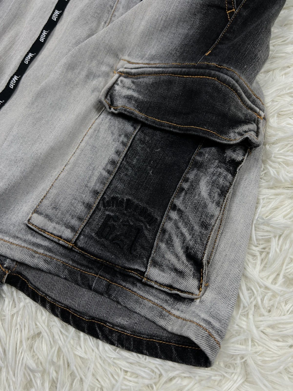 Designer × Japanese Brand Leflah Denim Cargo Short Pants Size US 31 - 4 Thumbnail
