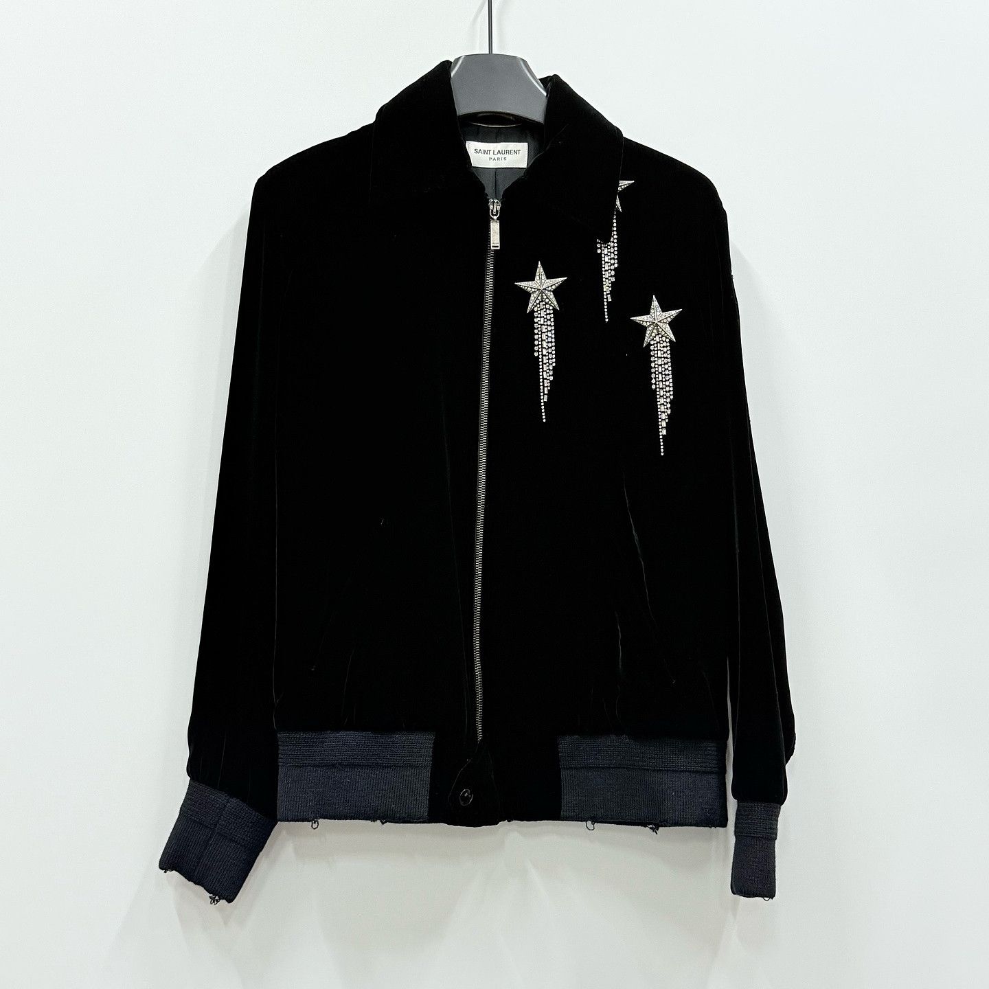 Saint Laurent Paris Saint Laurent Rhinestone Star Velvet Jacket Size 38 Size S / US 4 / IT 40 - 1 Thumbnail