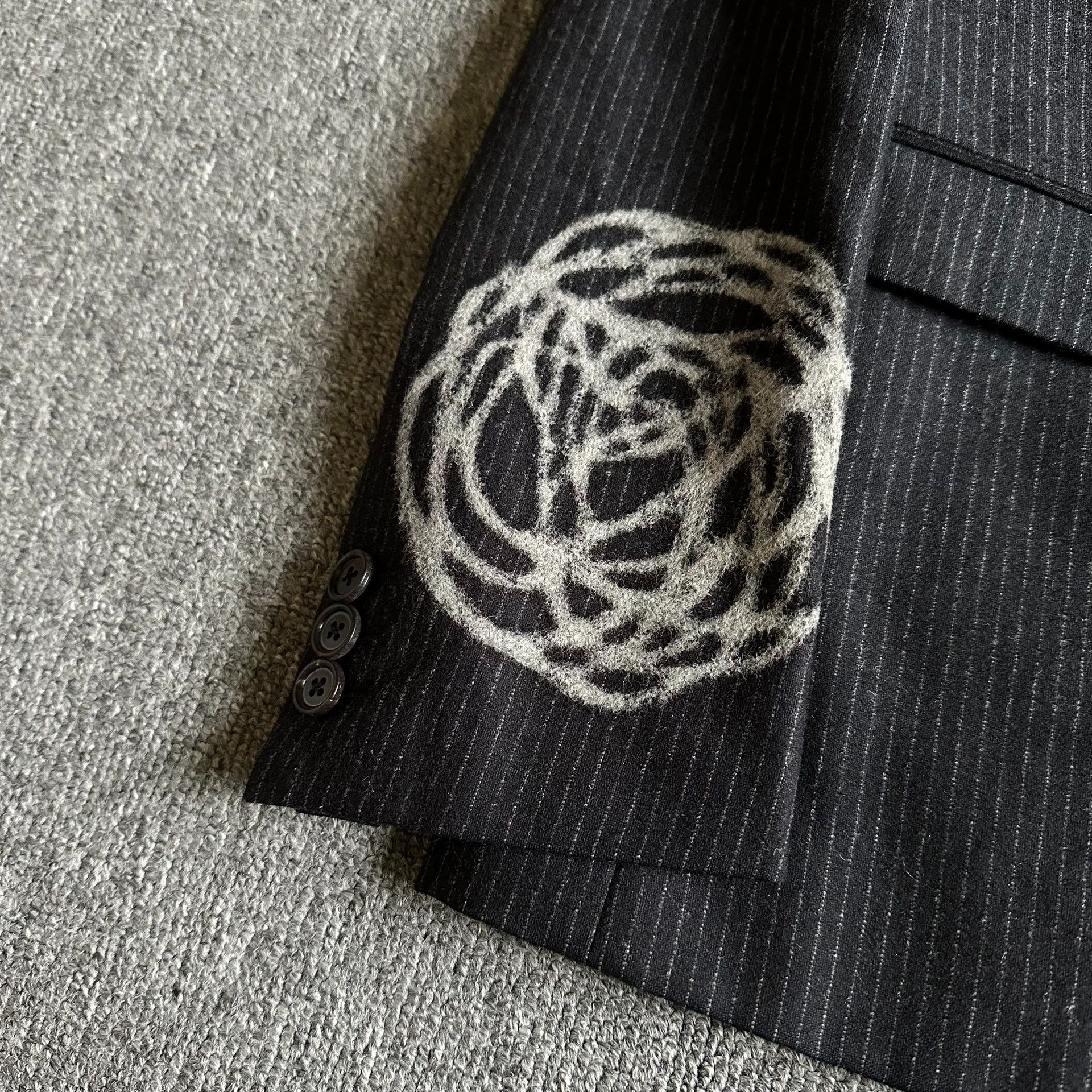 Dior Dior Homme 14fw Black Suit with Flower Design Size US XXS / EU 40 - 3 Thumbnail