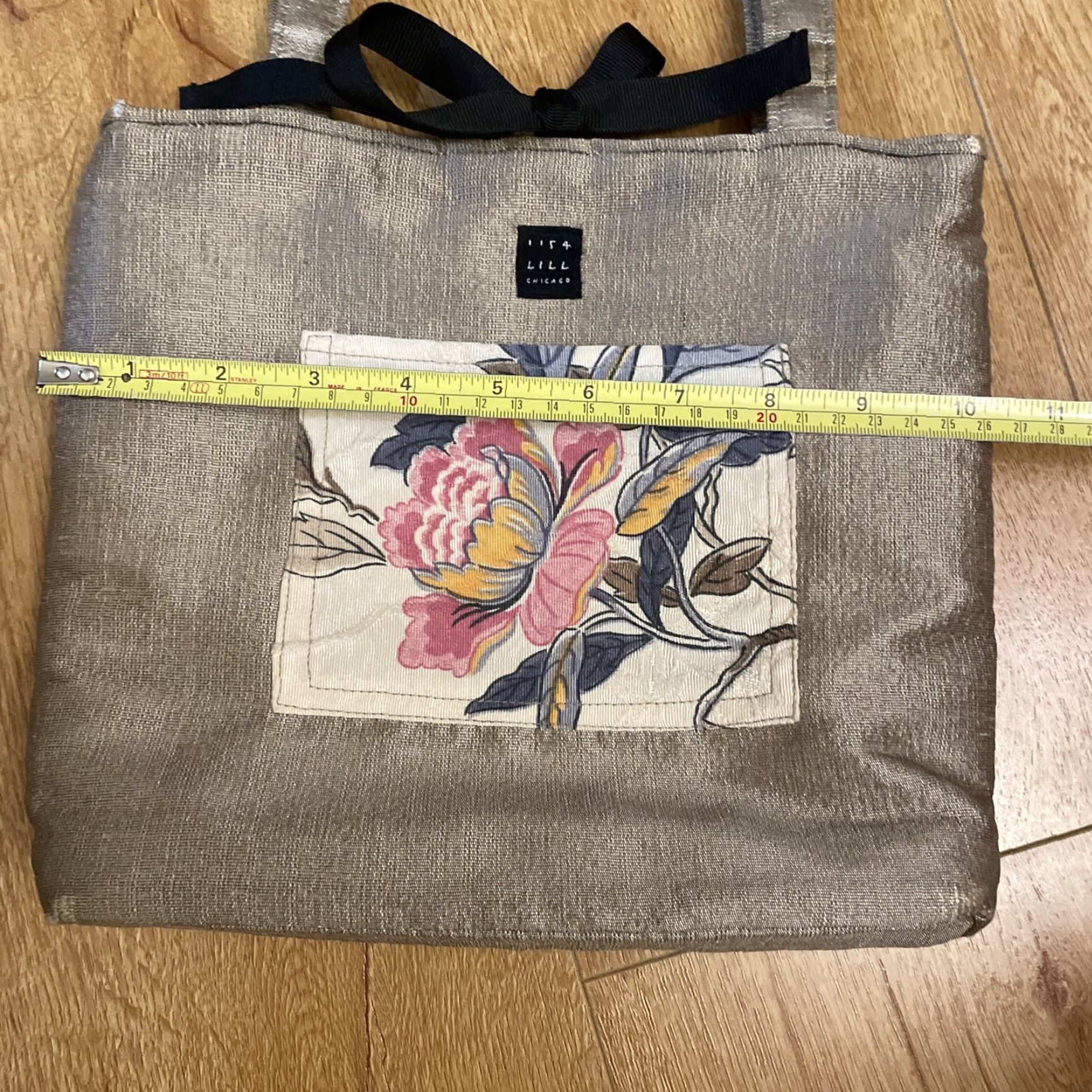 Vintage VINTAGE Lisa Lill Studio Reversable Shoulder Bag Fabric Tote Metallic Gold Two Pockets Womens Bag Brown Exterior Cotton Blend Pockets 2 Size ONE SIZE - 4 Thumbnail