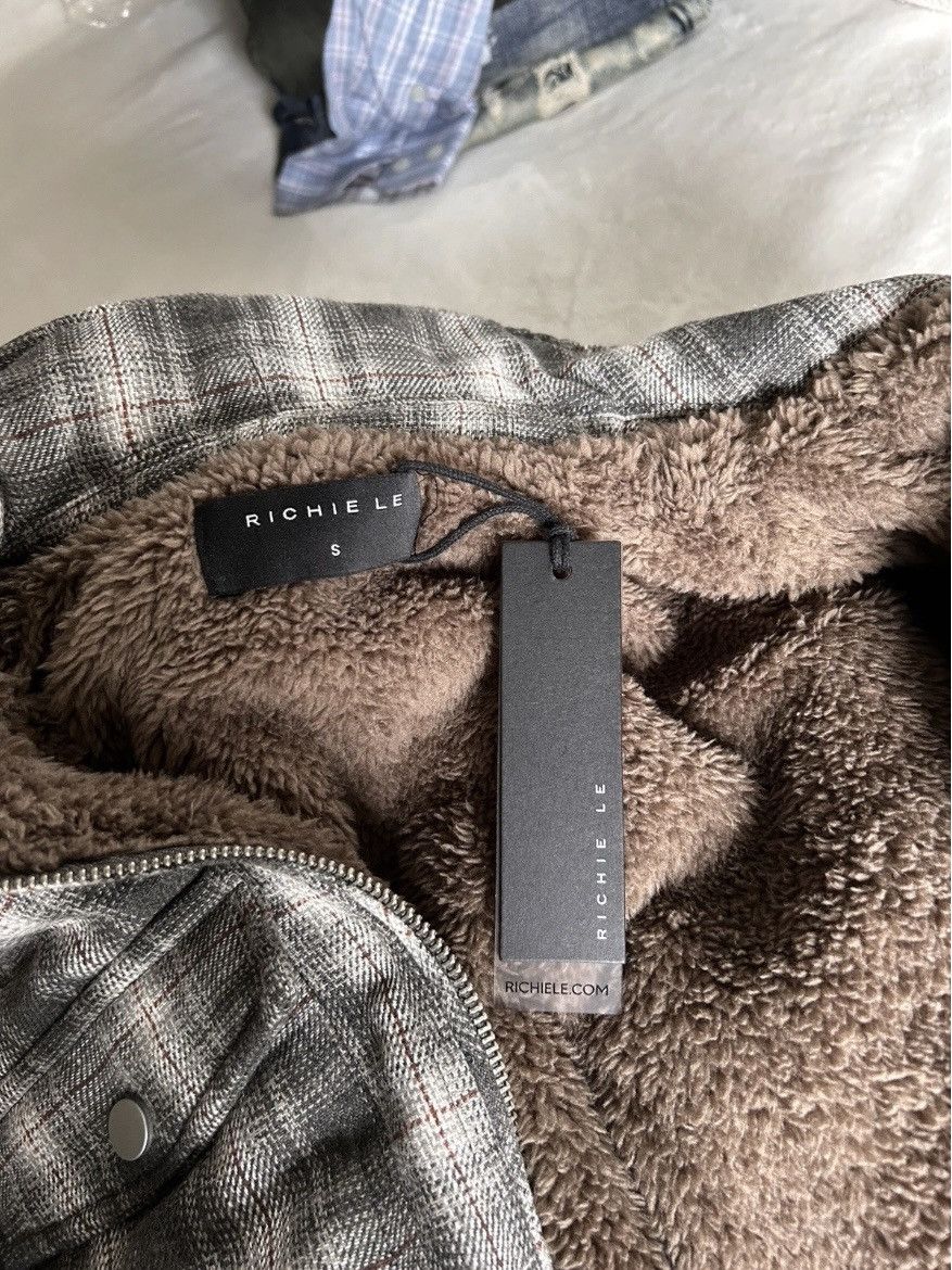 Richie Le Collection Richie Le Sherpa Lined Plaid Jacket, S, RLC-315 Gray Zip Up Size US S / EU 44-46 / 1 - 3 Thumbnail