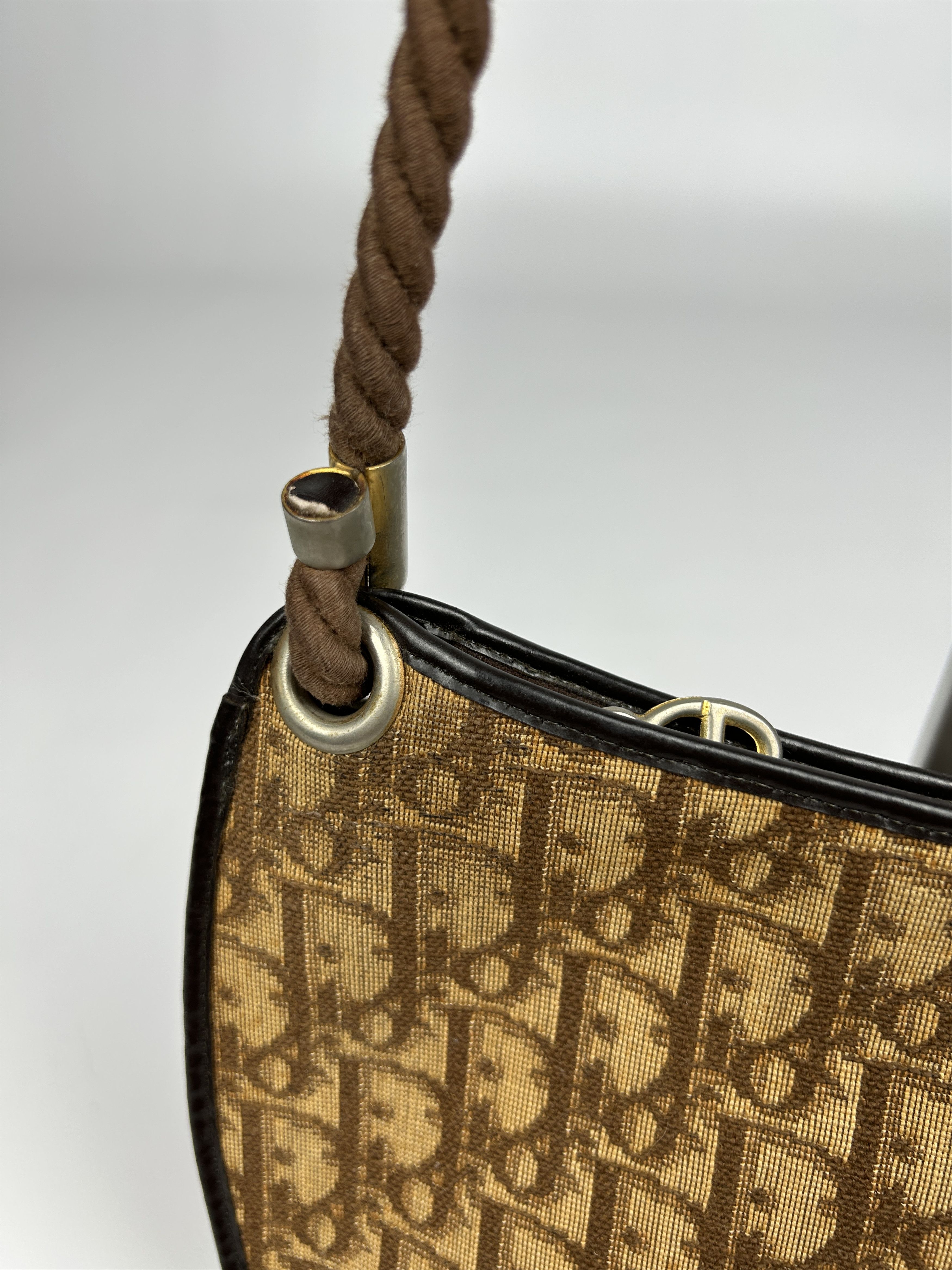 Dior Vintage 80s Dior trotter oblique monogram rope shoulder bag Size ONE SIZE - 10 Thumbnail