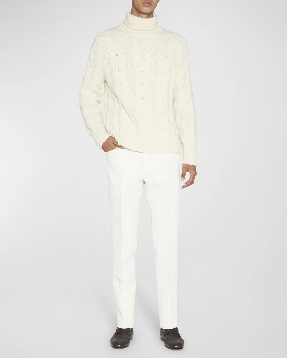 Tom Ford o1loc1c0724 KRL005 Turtleneck Sweater in White Size US XL / EU 56 / 4 - 2 Thumbnail