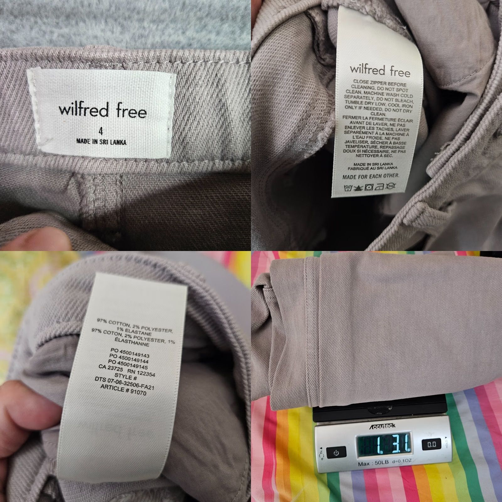 Aritzia Aritzia Wilfred The Melina Gull Grey High Waist Straight Leg Jeans Size 4, Denim, 5-Pocket, Button Zip, Regular Fit, Cotton/Spandex, Womens Size 27" / US 4 / IT 40 - 8 Thumbnail