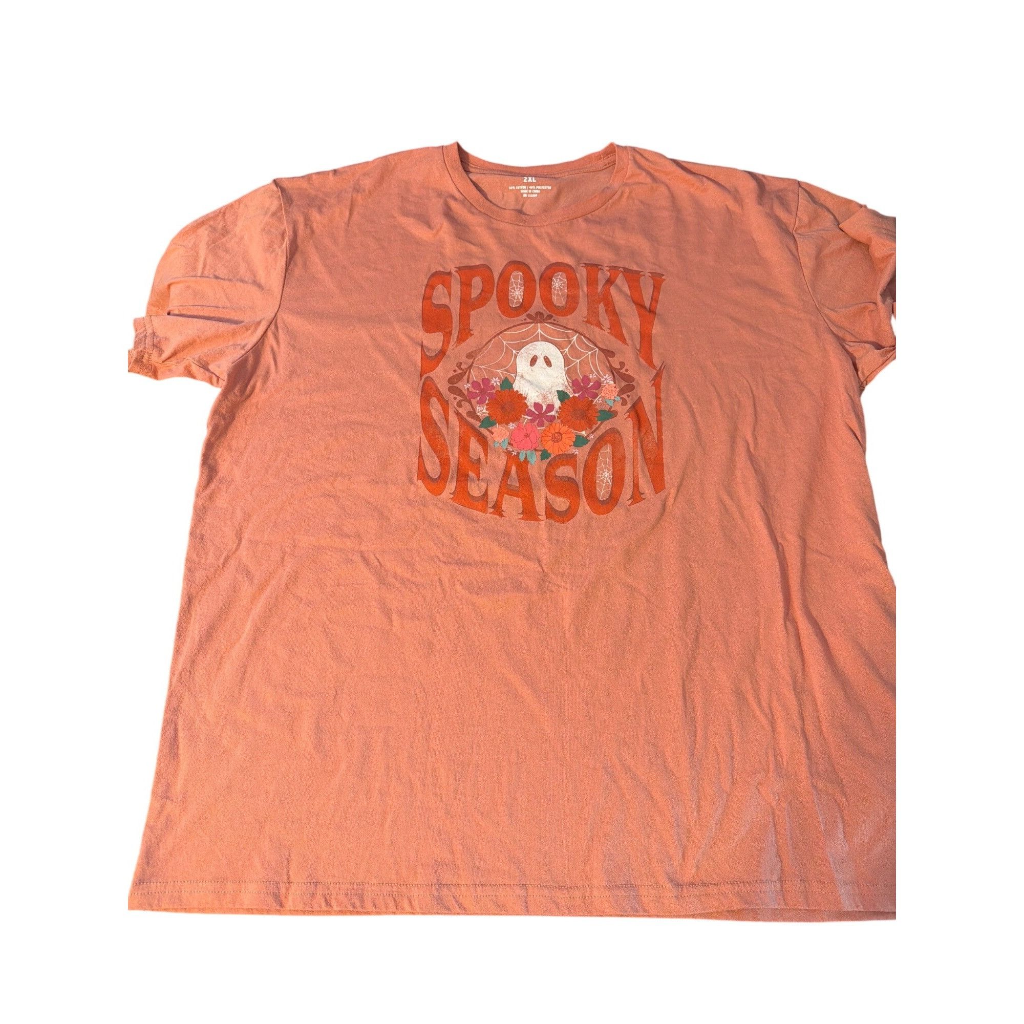 Other Spooky Season Halloween Ghost Floral Graphic Tee Shirt Salmo Size XXL / US 16-18 / IT 52-54 - 2 Thumbnail