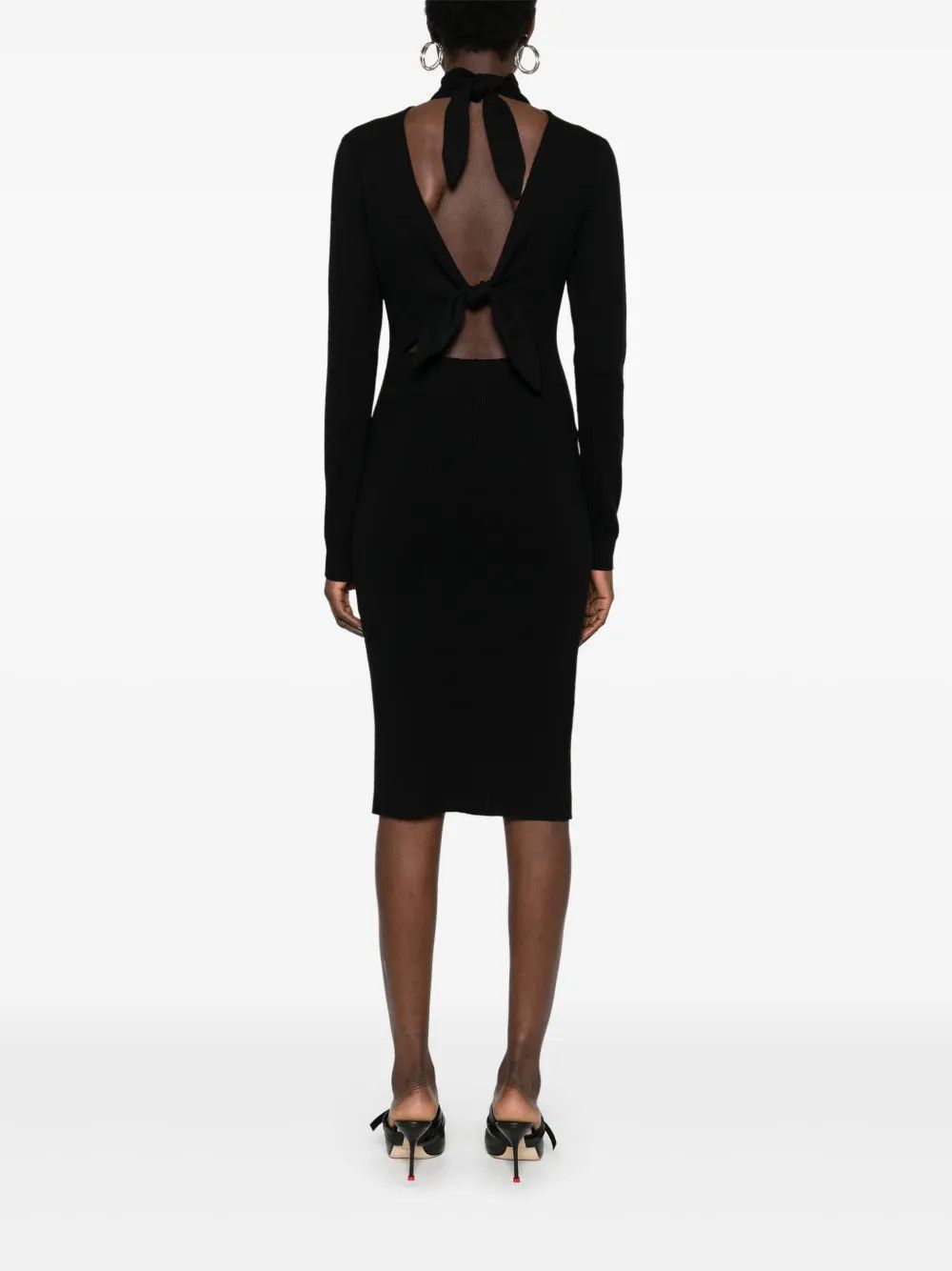 Givenchy o1y0925 Midi Dress in Black Size S / US 4 / IT 40 - 4 Thumbnail