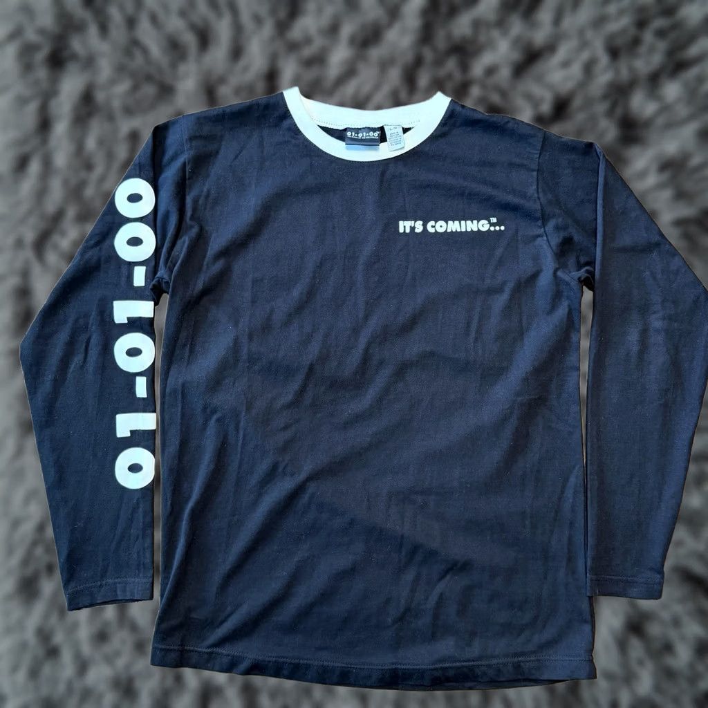 Vintage VINTAGE Millennium T-Shirt Long Sleeve 90s The Mark Of The Millennium It’s Coming Large Black Men Shirt Mens Size US L / EU 52-54 / 3 - 1 Thumbnail