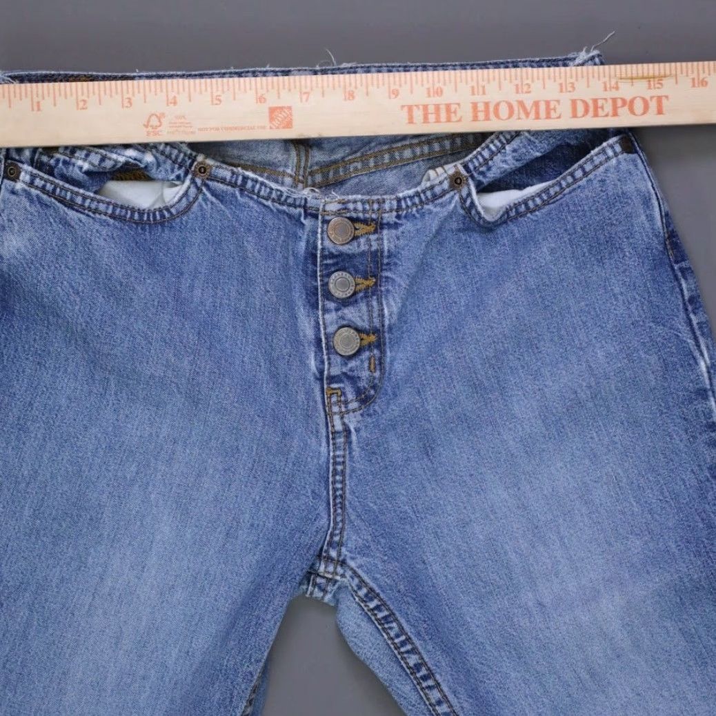 Express VINTAGE Express Jeans Women 3/4R Blue Hipster Flare Y2K Bootcut Button Fly 90s Size 28" / US 6 / IT 42 - 5 Thumbnail
