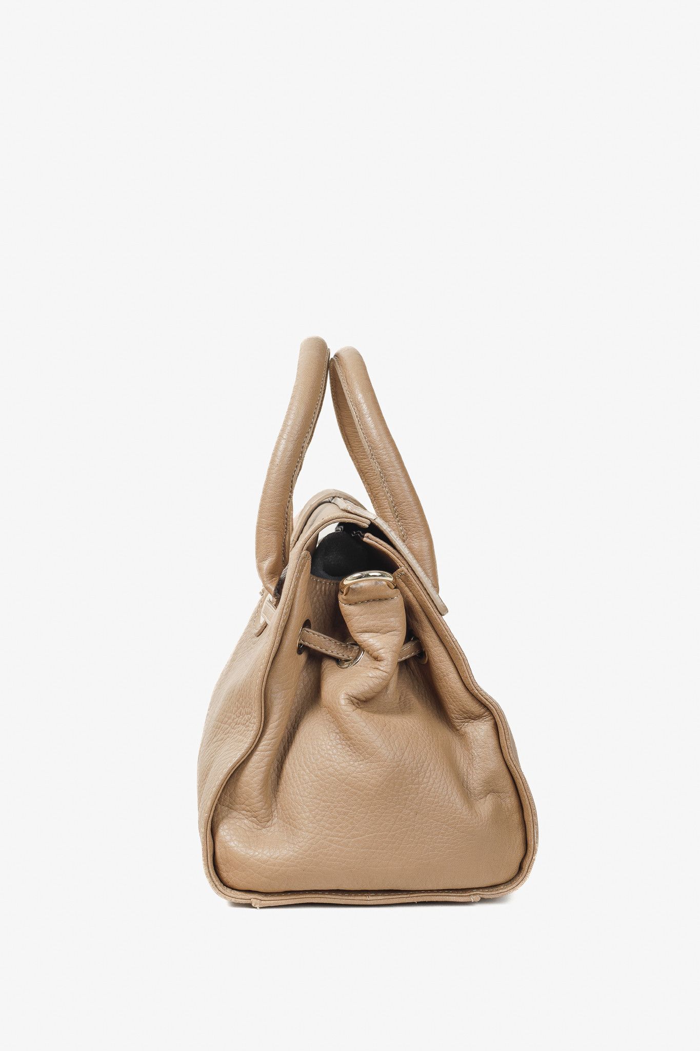 Jimmy Choo Jimmy Choo Grainy Calf Large Rosalie Satchel Bag in Nude Size ONE SIZE - 3 Thumbnail