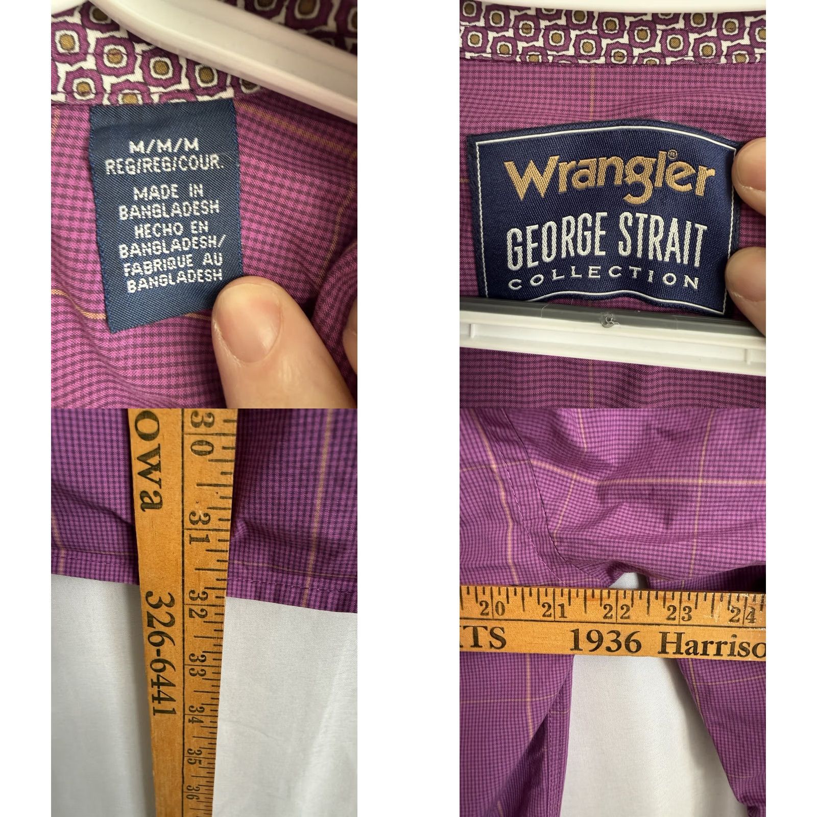 Wrangler Wrangler George Strait Shirt Mens Medium Purple Button Up Country Western Size US M / EU 48-50 / 2 - 9 Thumbnail