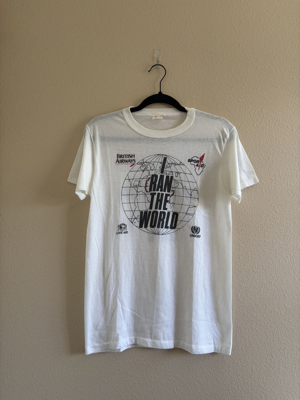 Vintage True Vintage 1986 Sport Aid “I Ran the World” UNICEF Tee M/L Size US M / EU 48-50 / 2 - 1 Thumbnail