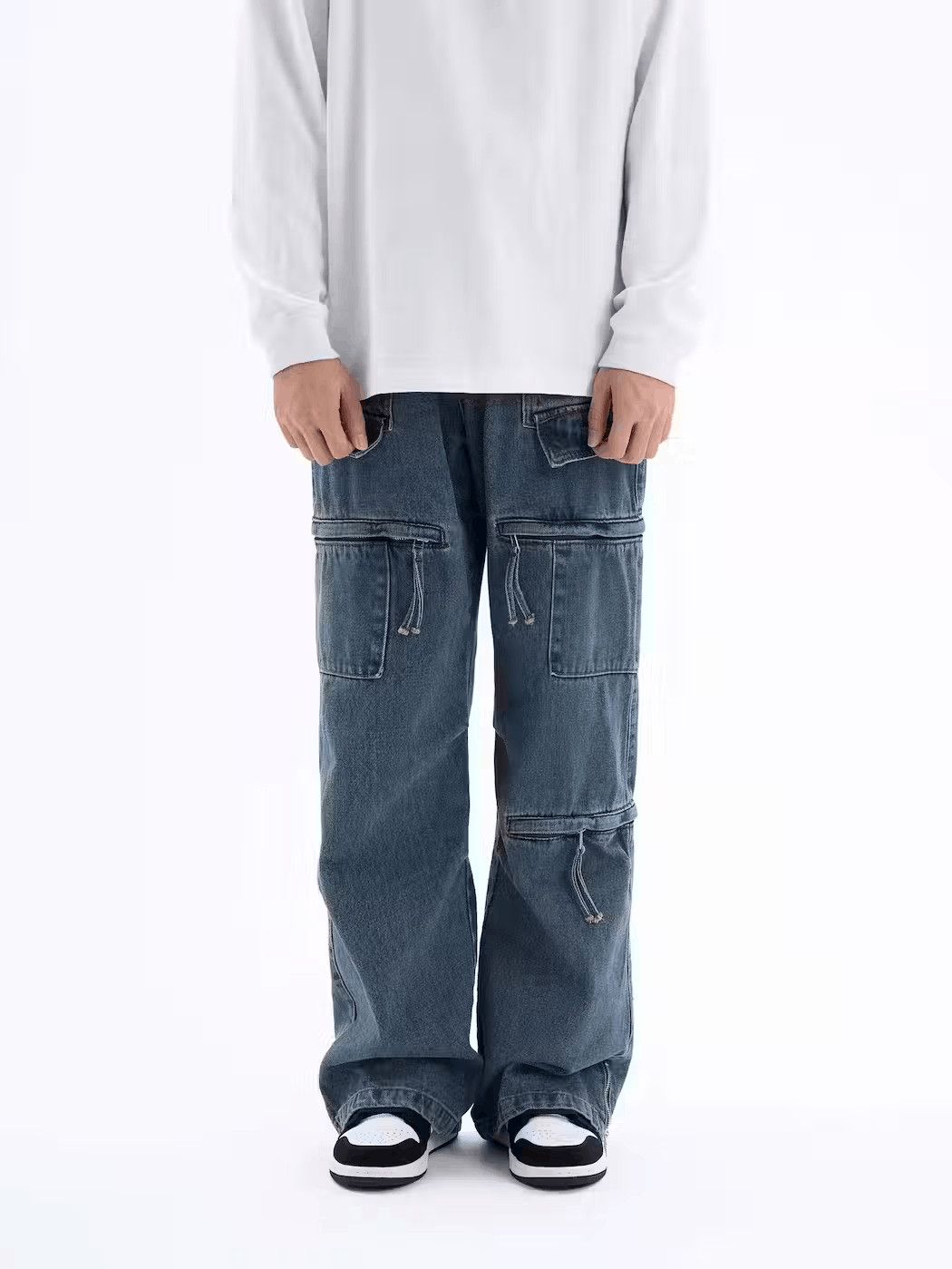 image of Vintage Blue Faded Hiphop Workwear Carpenter Pants, Men's (Size 32)