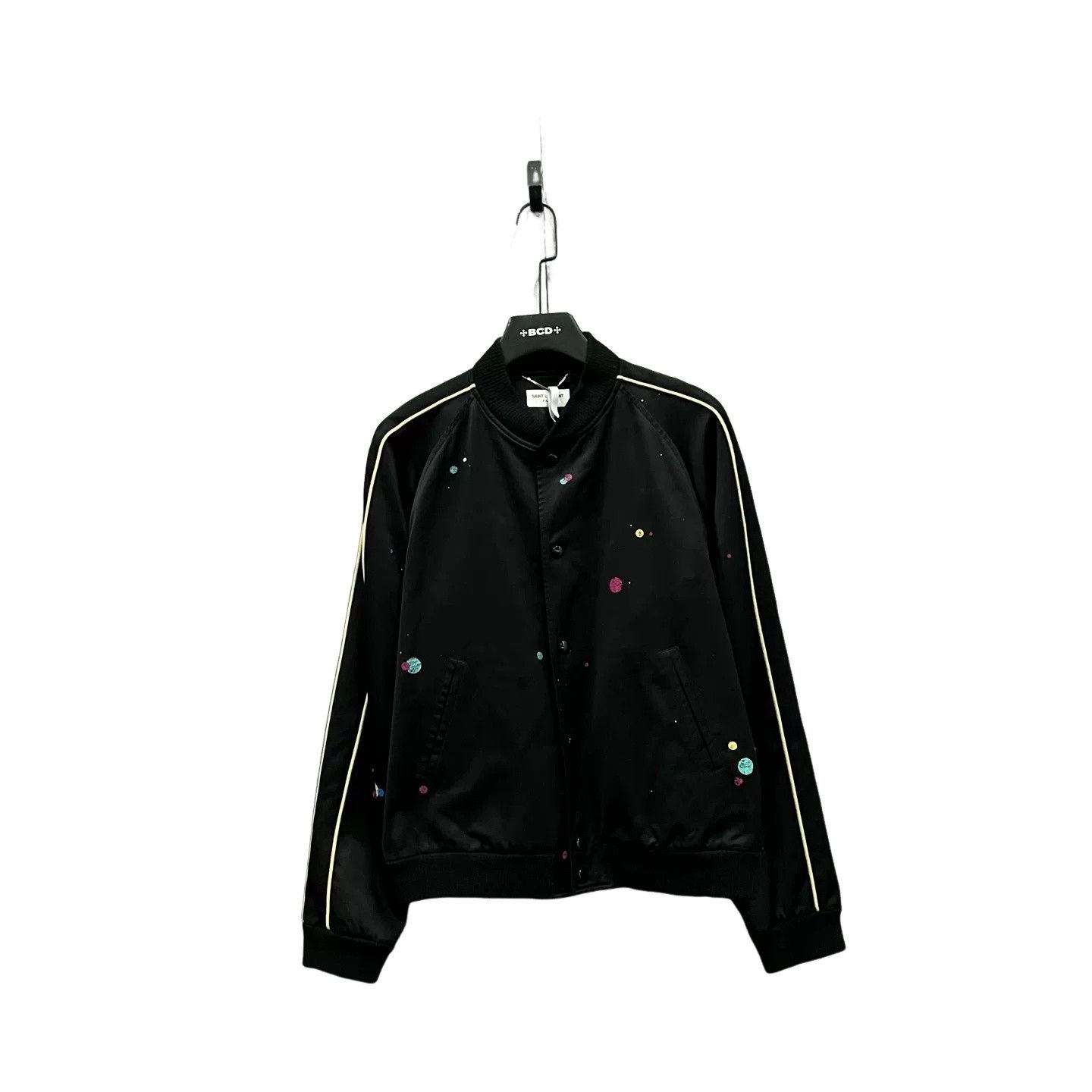 Saint Laurent Paris Saint Laurent Dot Print Stripe Bomber Jacket 50 Size US M / EU 48-50 / 2 - 1 Thumbnail
