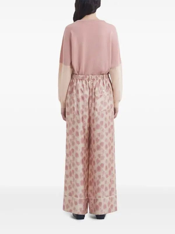 Marni o1w1db11125 Silk Wide-Leg Trousers in Pink Size 28" / US 6 / IT 42 - 3 Thumbnail