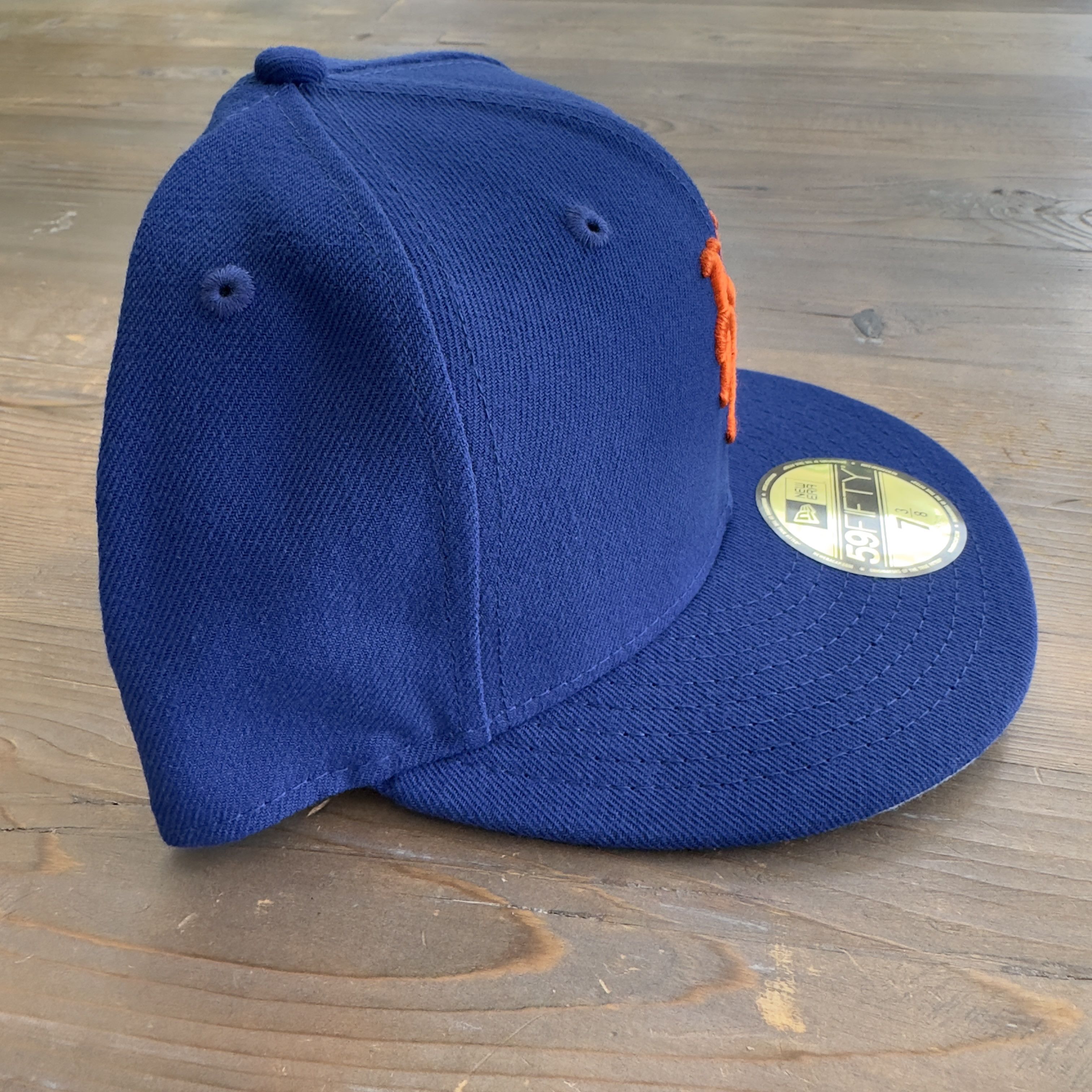 New Era Blue Button New York Mets New Era 59Fifty Fitted Hat 7 3/8 Size ONE SIZE - 5 Thumbnail