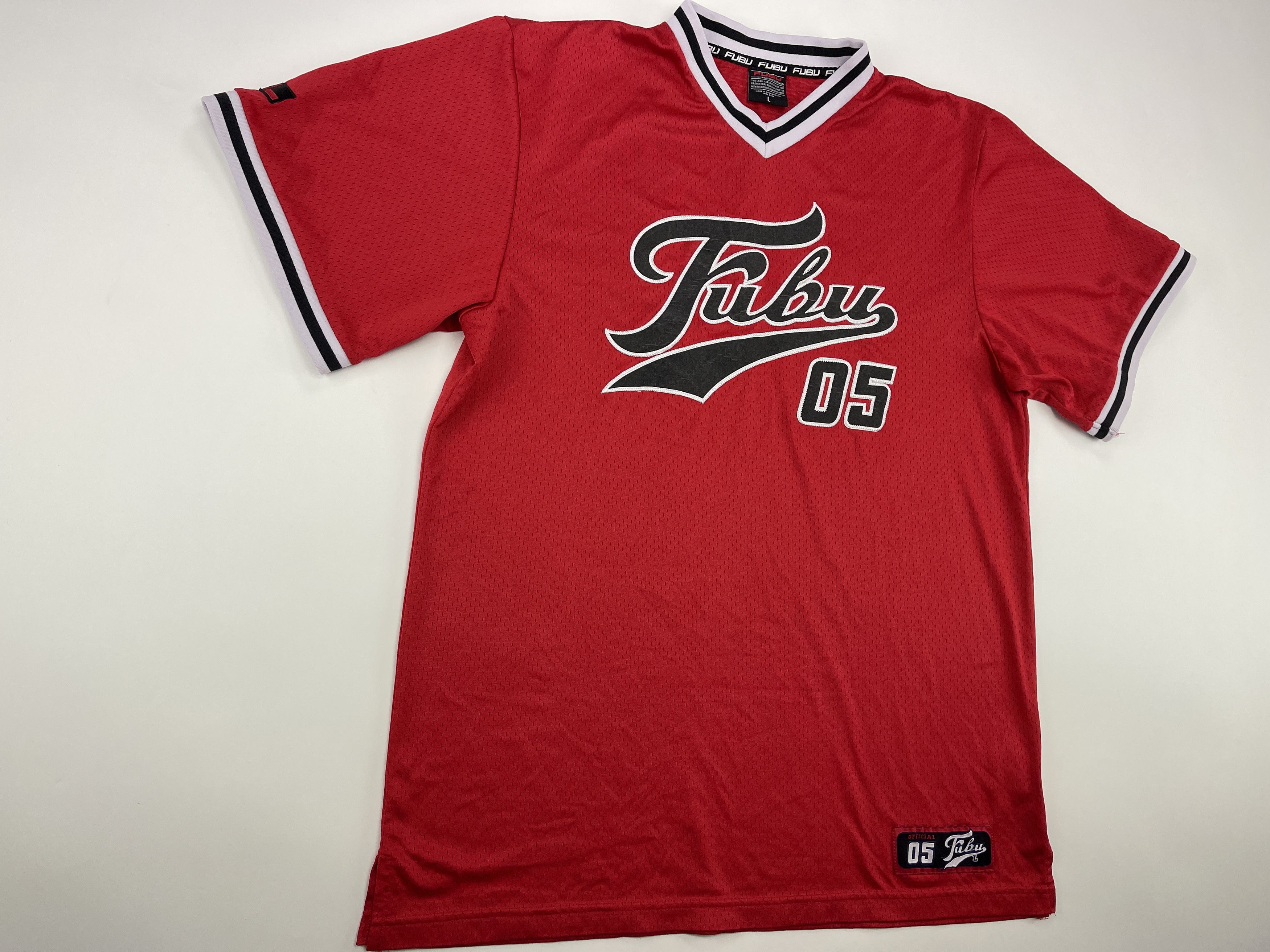 Fubu FUBU jersey, red, vintage hip hop t-shirt, 90s hip hop