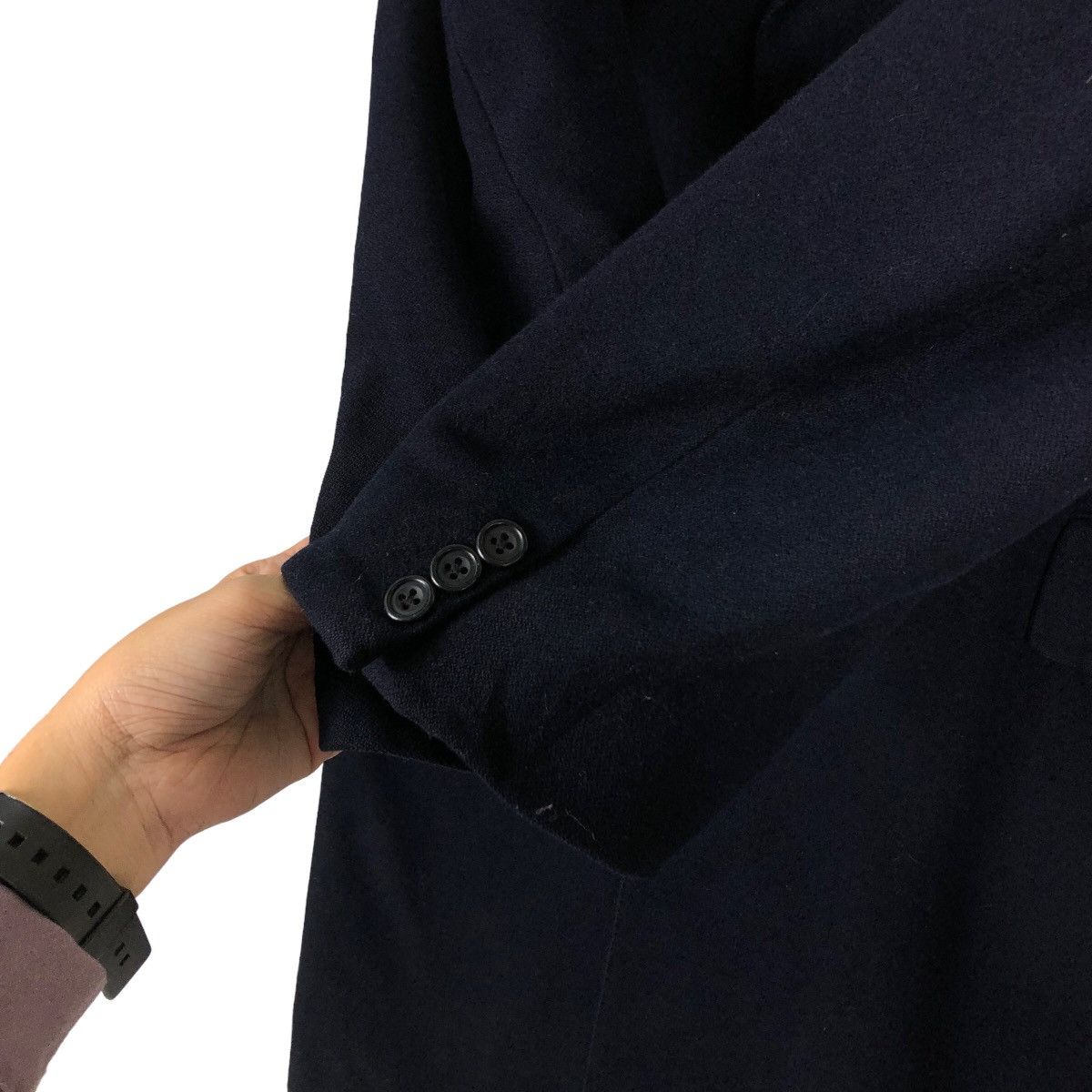 Vintage 🔥Rich Royal Blue - Fly Long Jacket Wool Aquascutum England Size US M / EU 48-50 / 2 - 12 Thumbnail