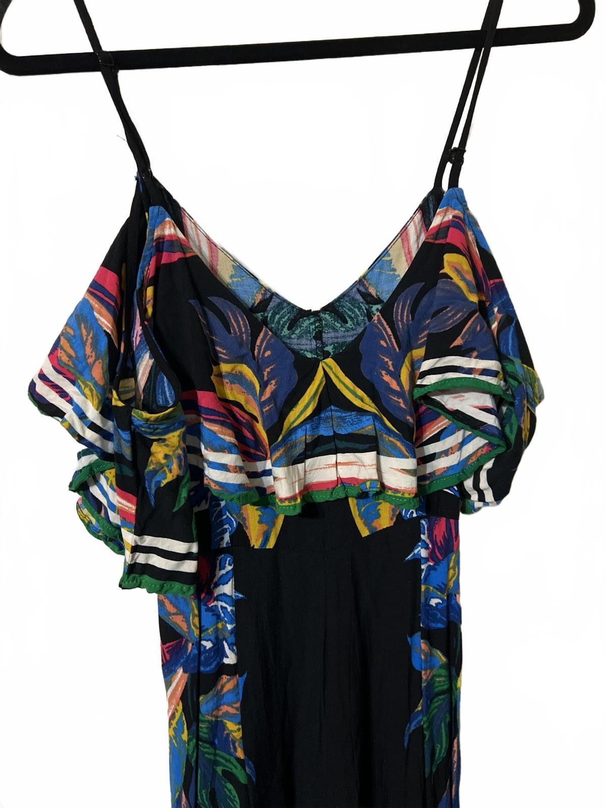 Other Flying Tomato Black Floral Print Cold Shoulder Jumpsuit S Size 28" / US 6 / IT 42 - 5 Thumbnail